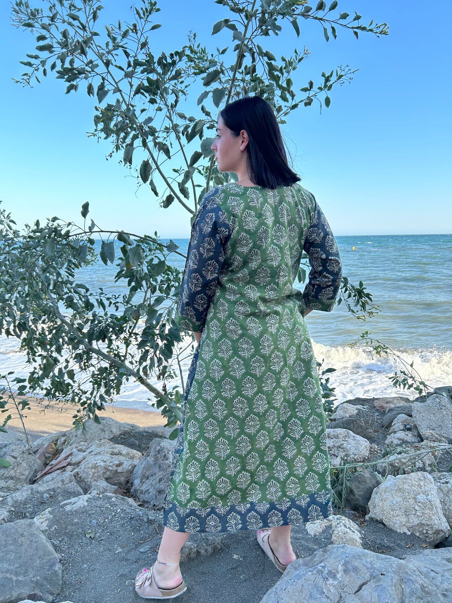 handmade cotton pleated dress