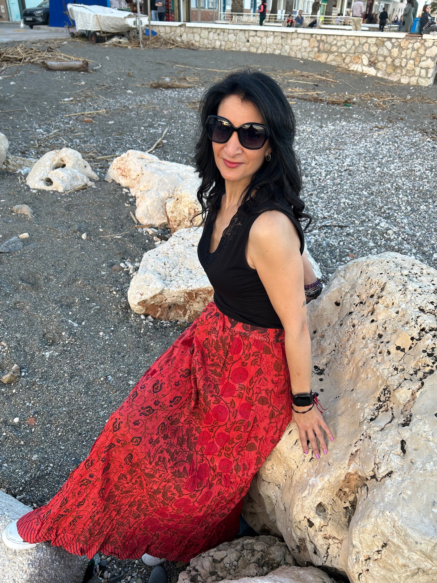 Boho Red Skirt