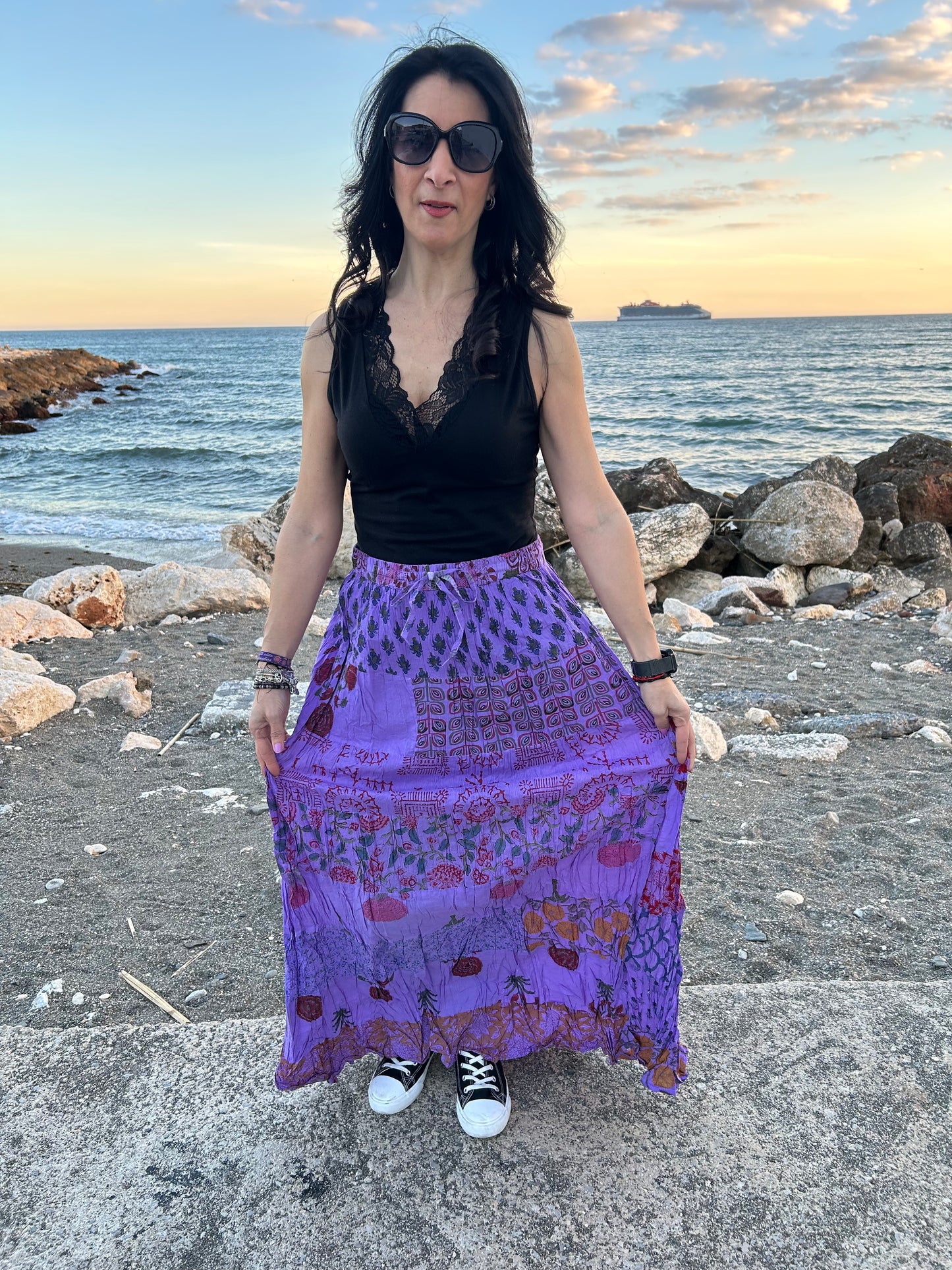 Purple Boho Skirt
