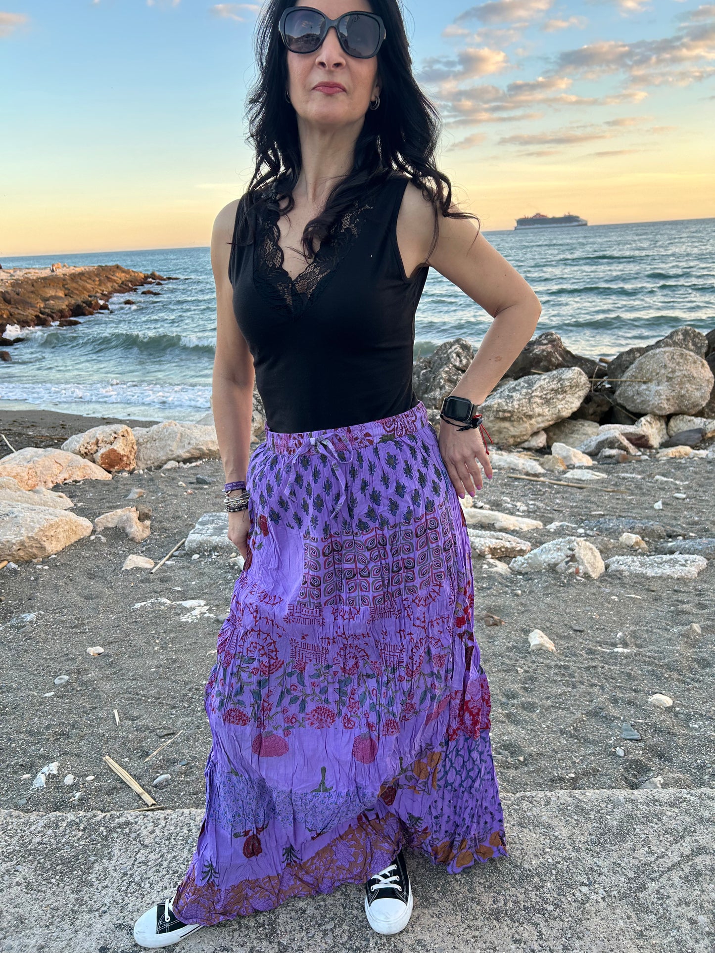 Purple Boho Skirt