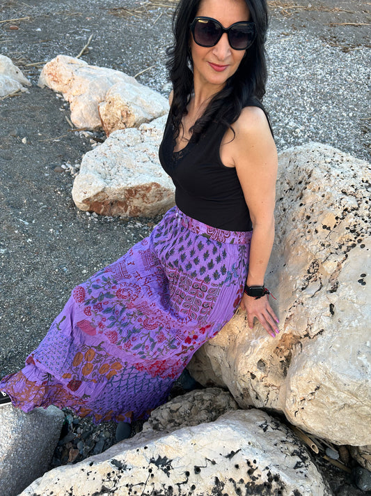 Purple Boho Skirt