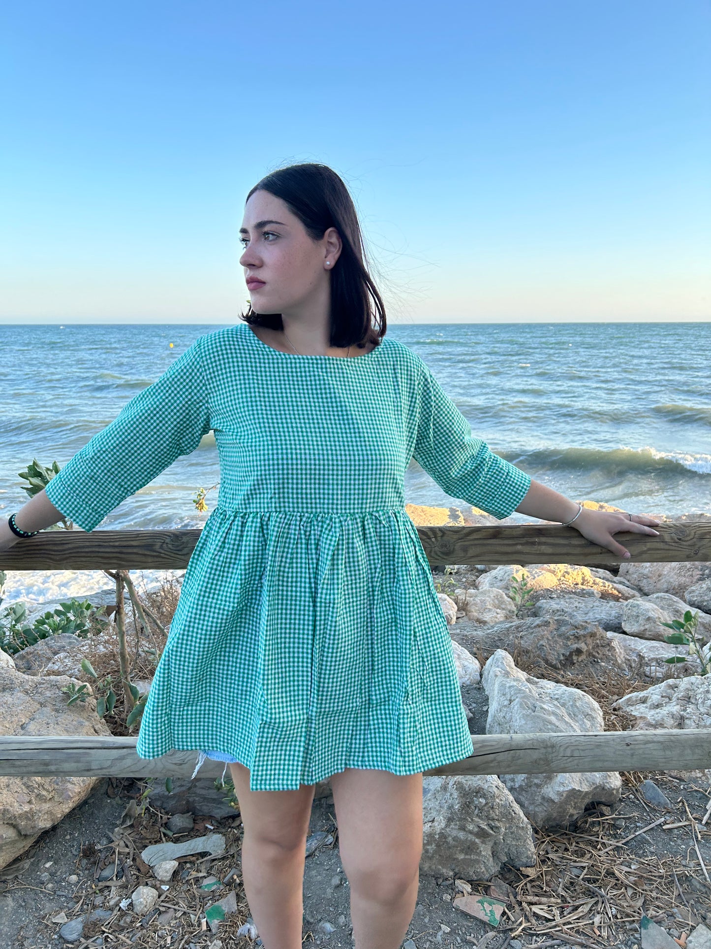 Green Checks cotton top