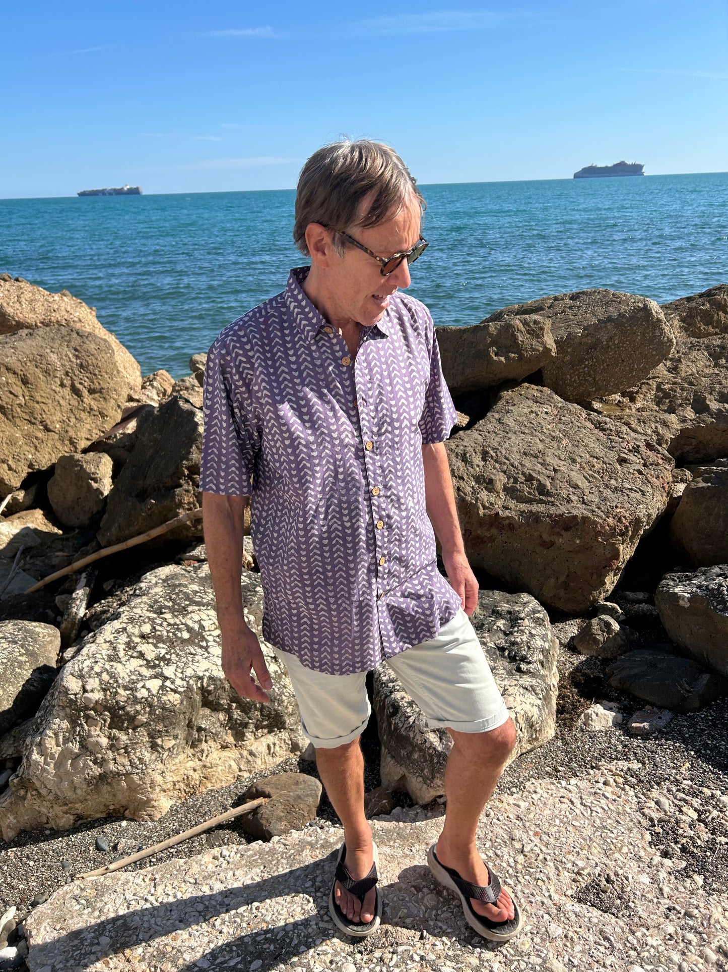 Mens handmade Purple Shirt