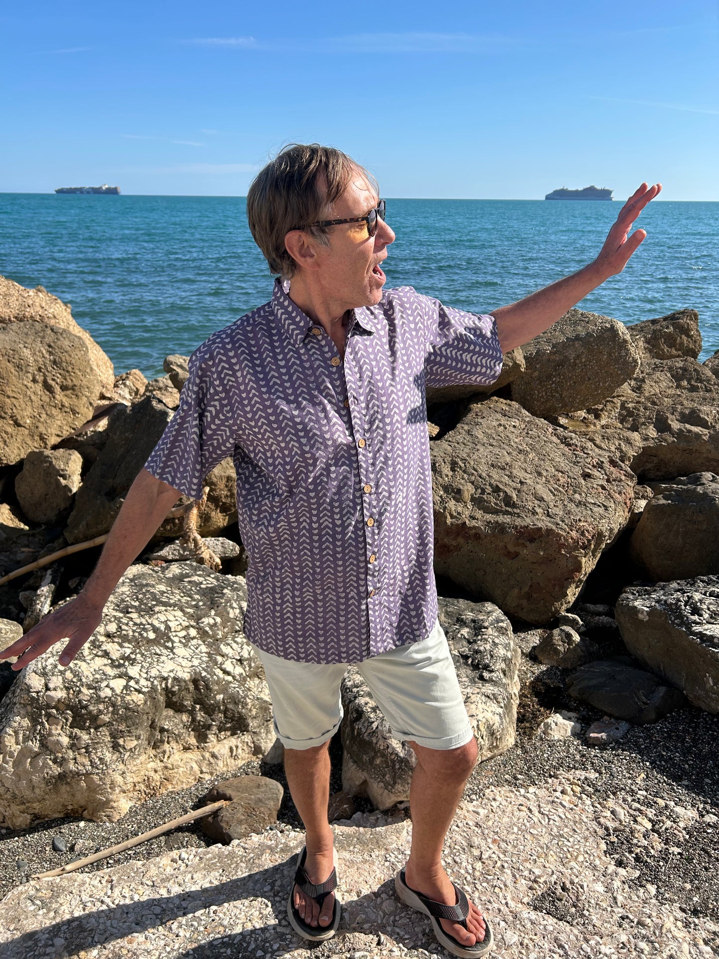 Mens handmade Purple Shirt