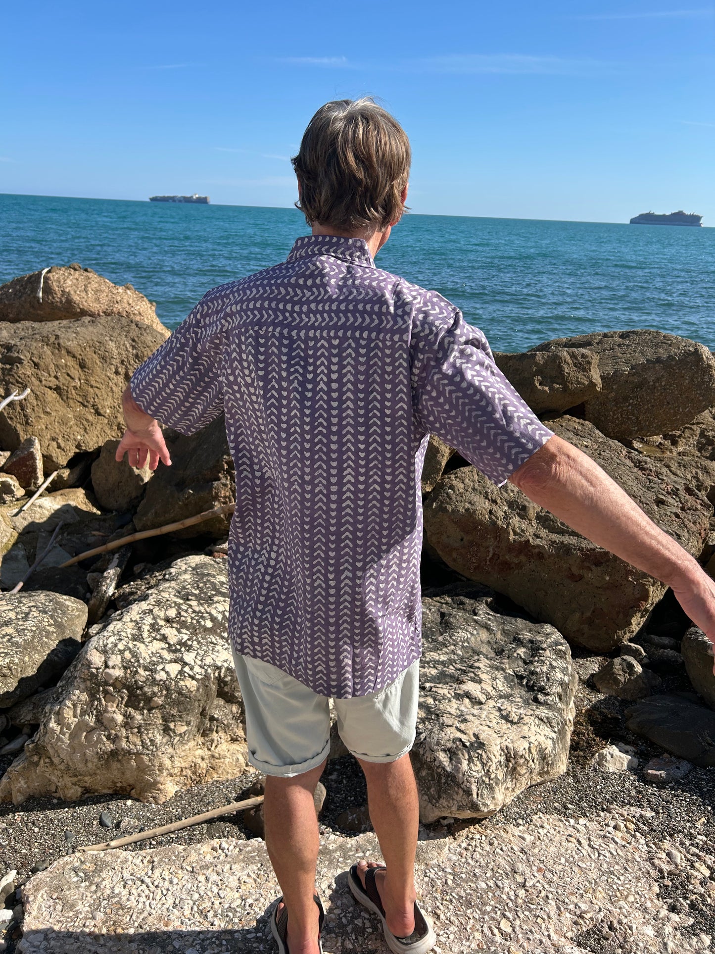 Mens handmade Purple Shirt