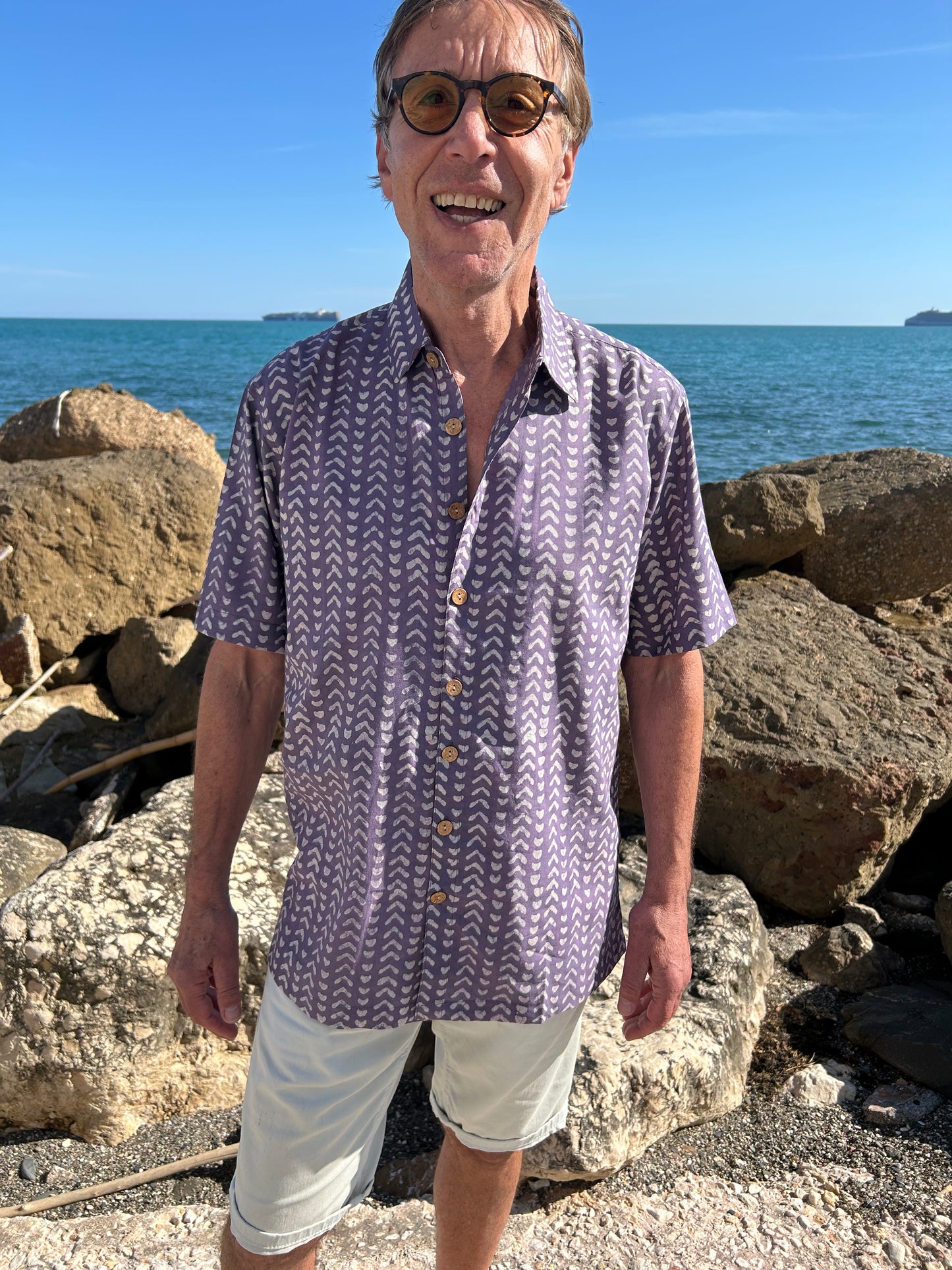 Mens handmade Purple Shirt