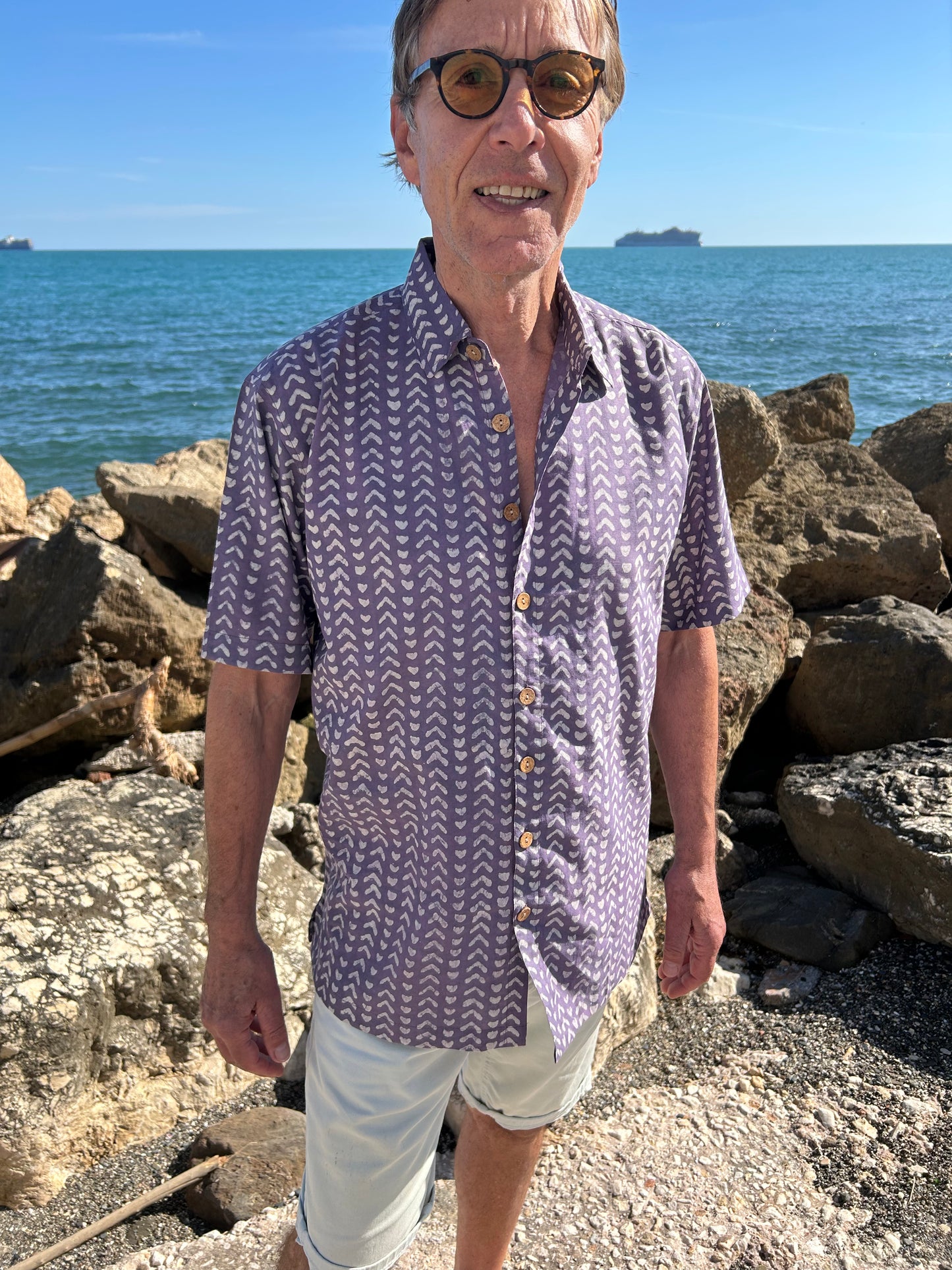 Mens handmade Purple Shirt