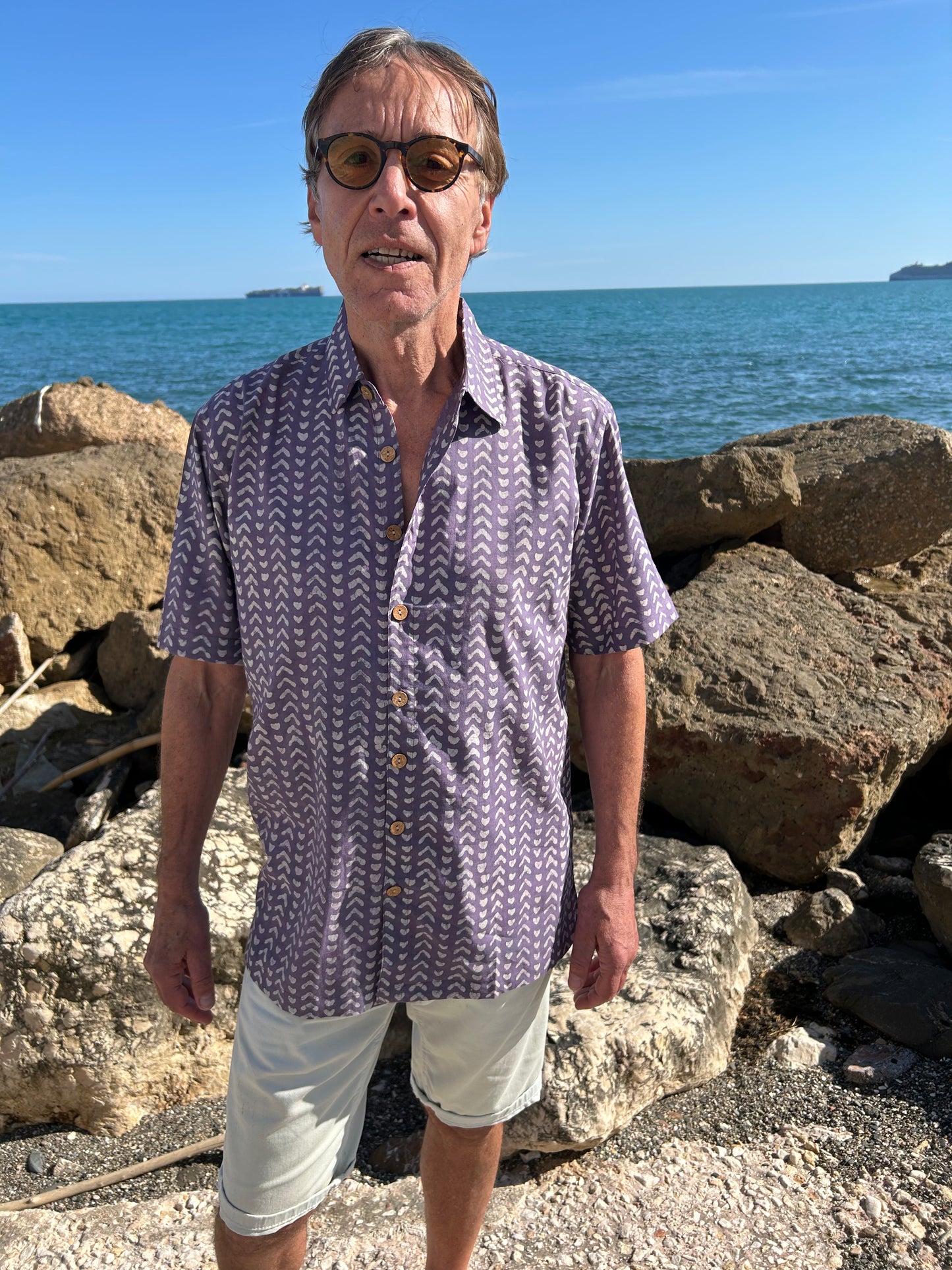 Mens handmade Purple Shirt