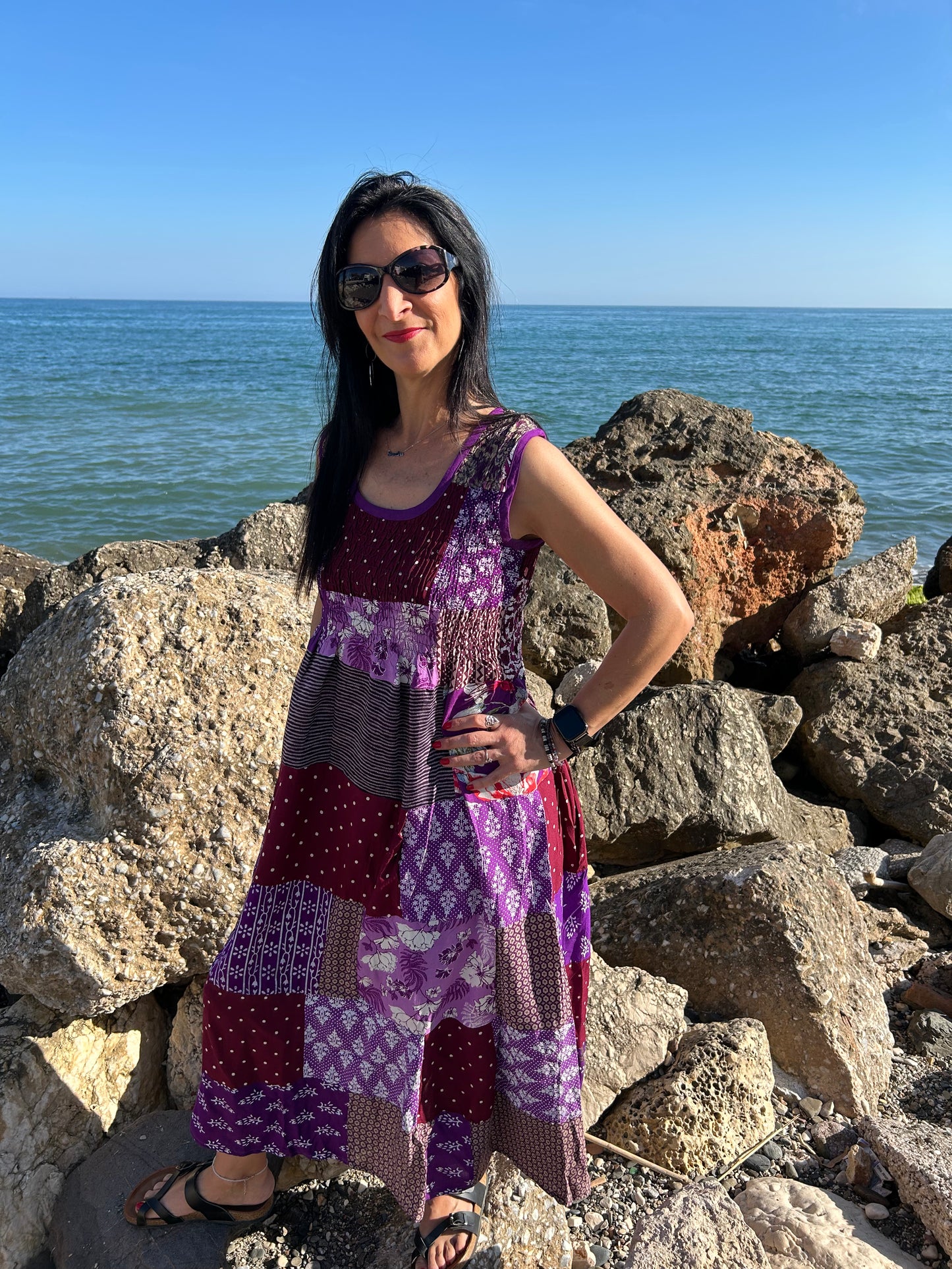 Sustainable patchwork dress