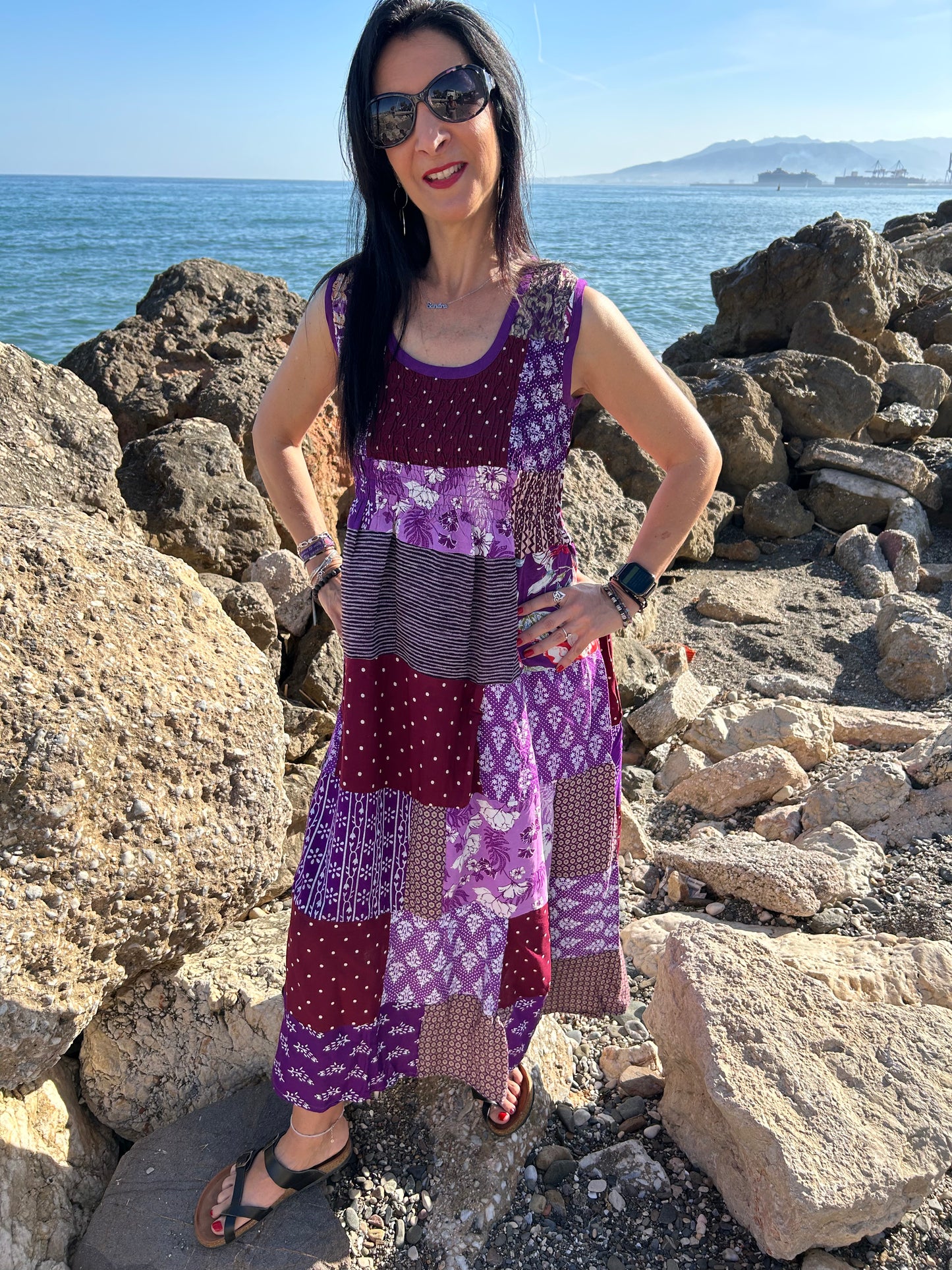 Sustainable patchwork dress