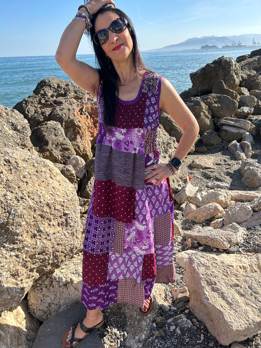 Sustainable patchwork dress