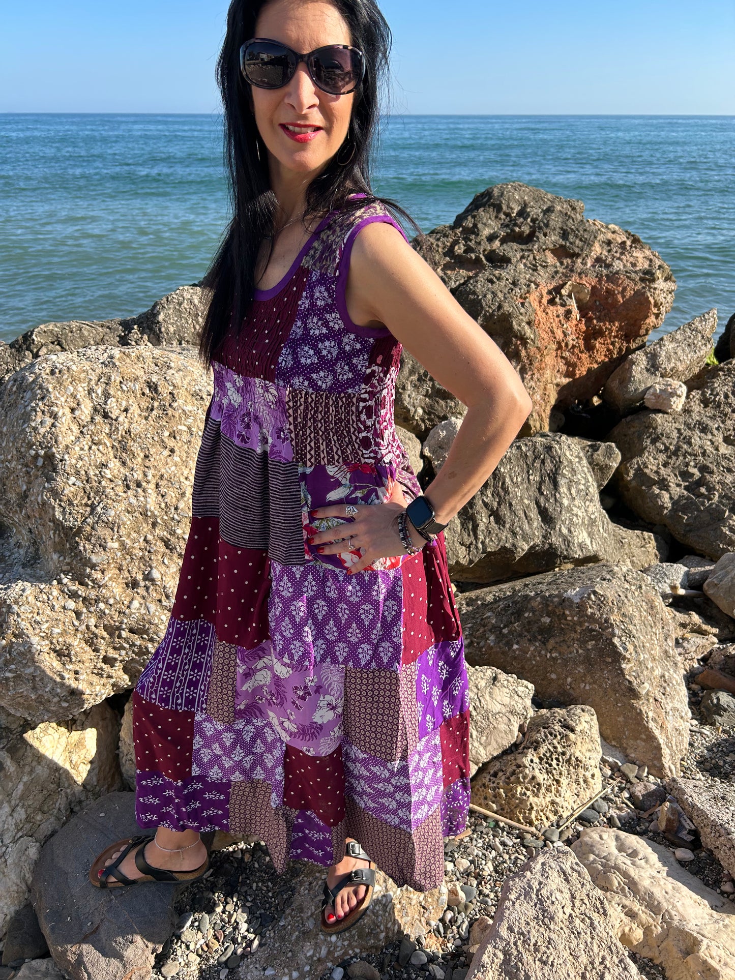 Sustainable patchwork dress