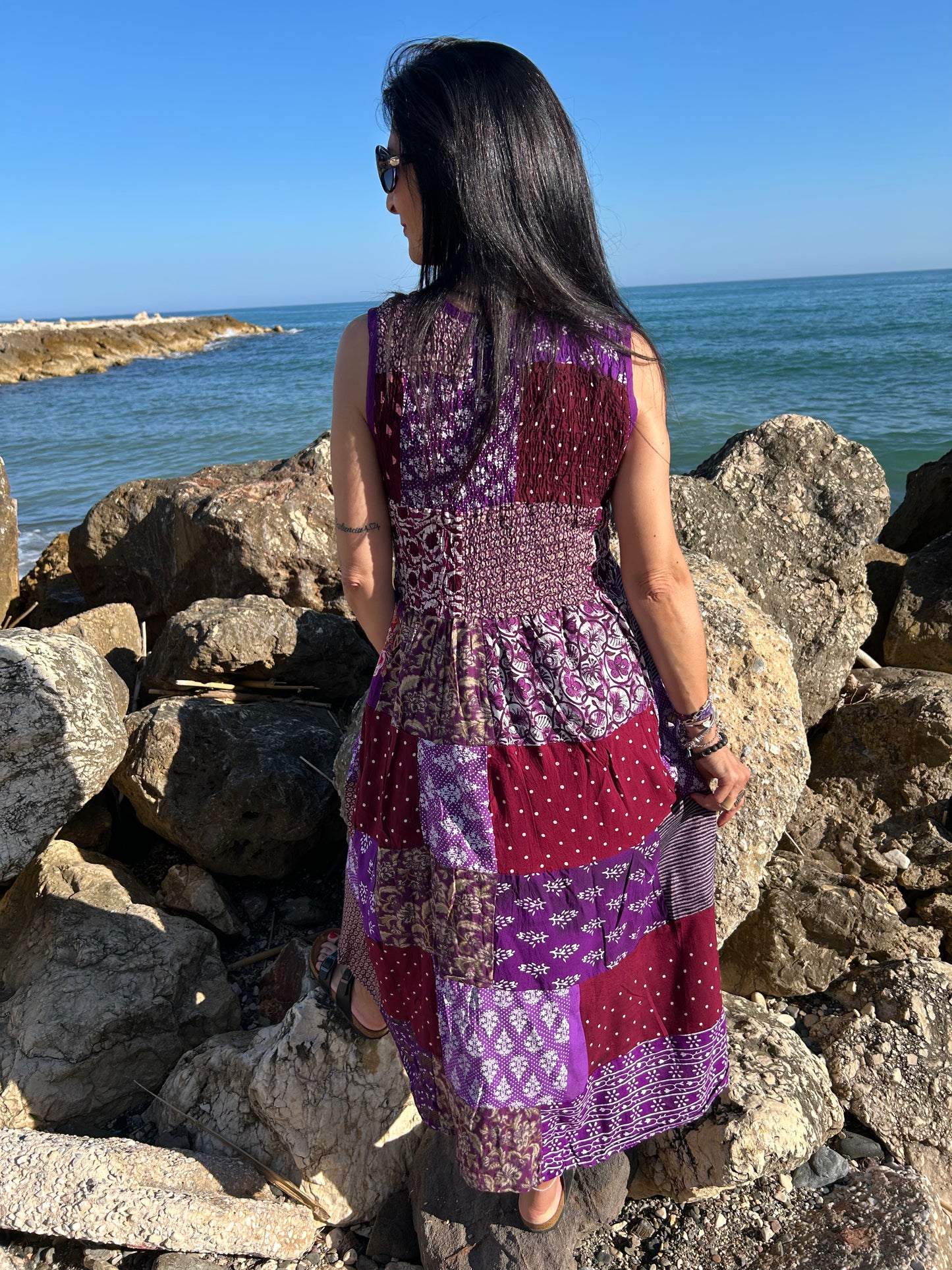 Sustainable patchwork dress