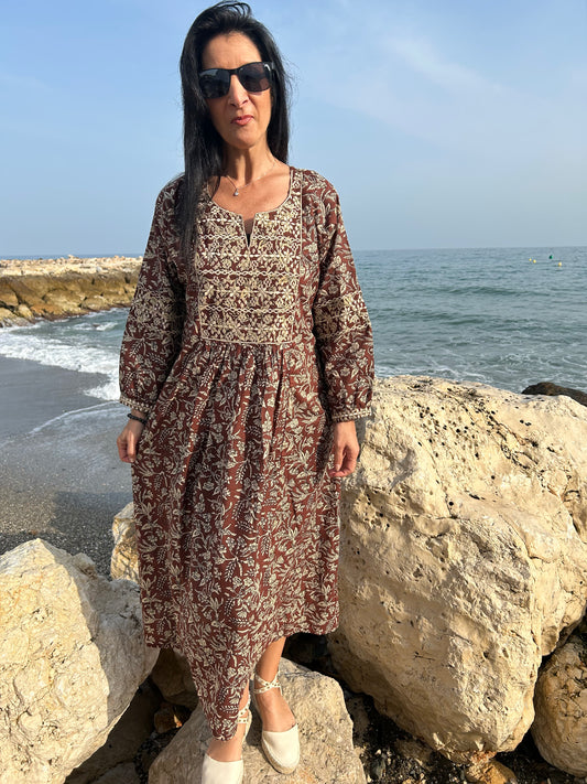 Terra Autumn embroidered dress