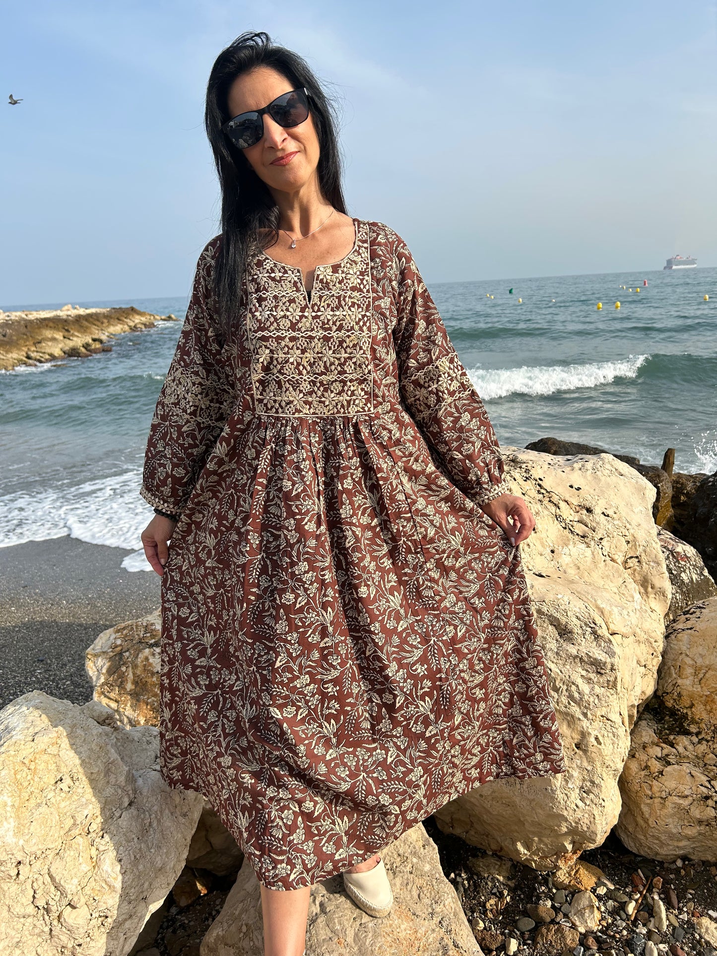 Terra Autumn embroidered dress