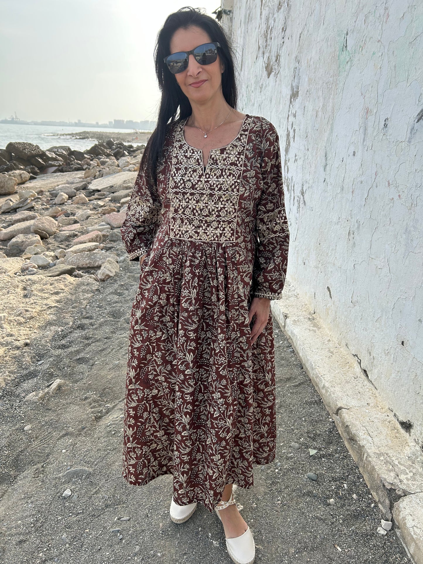 Terra Autumn embroidered dress