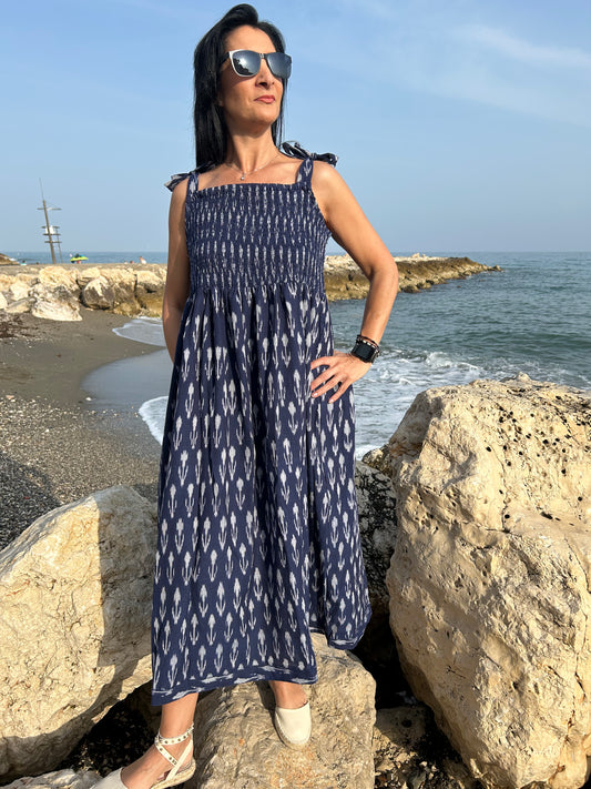 handmade ikkat cotton dress