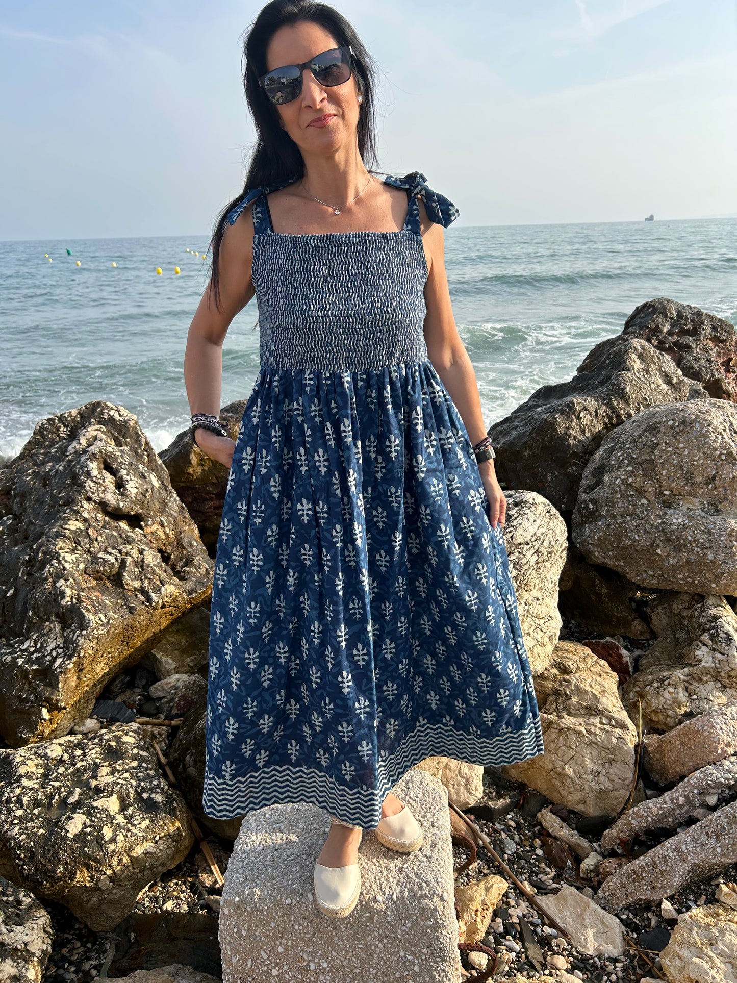 indigo organic Smoking dress