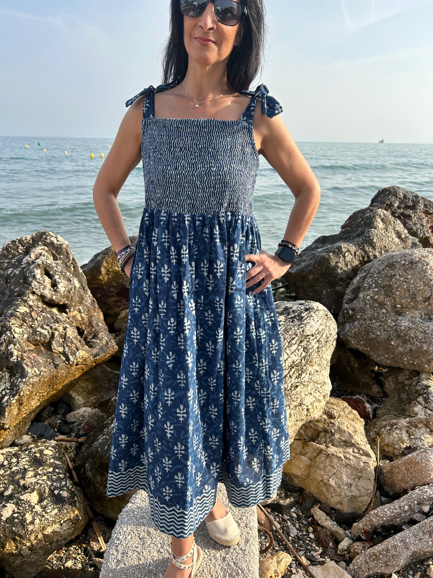indigo organic Smoking dress
