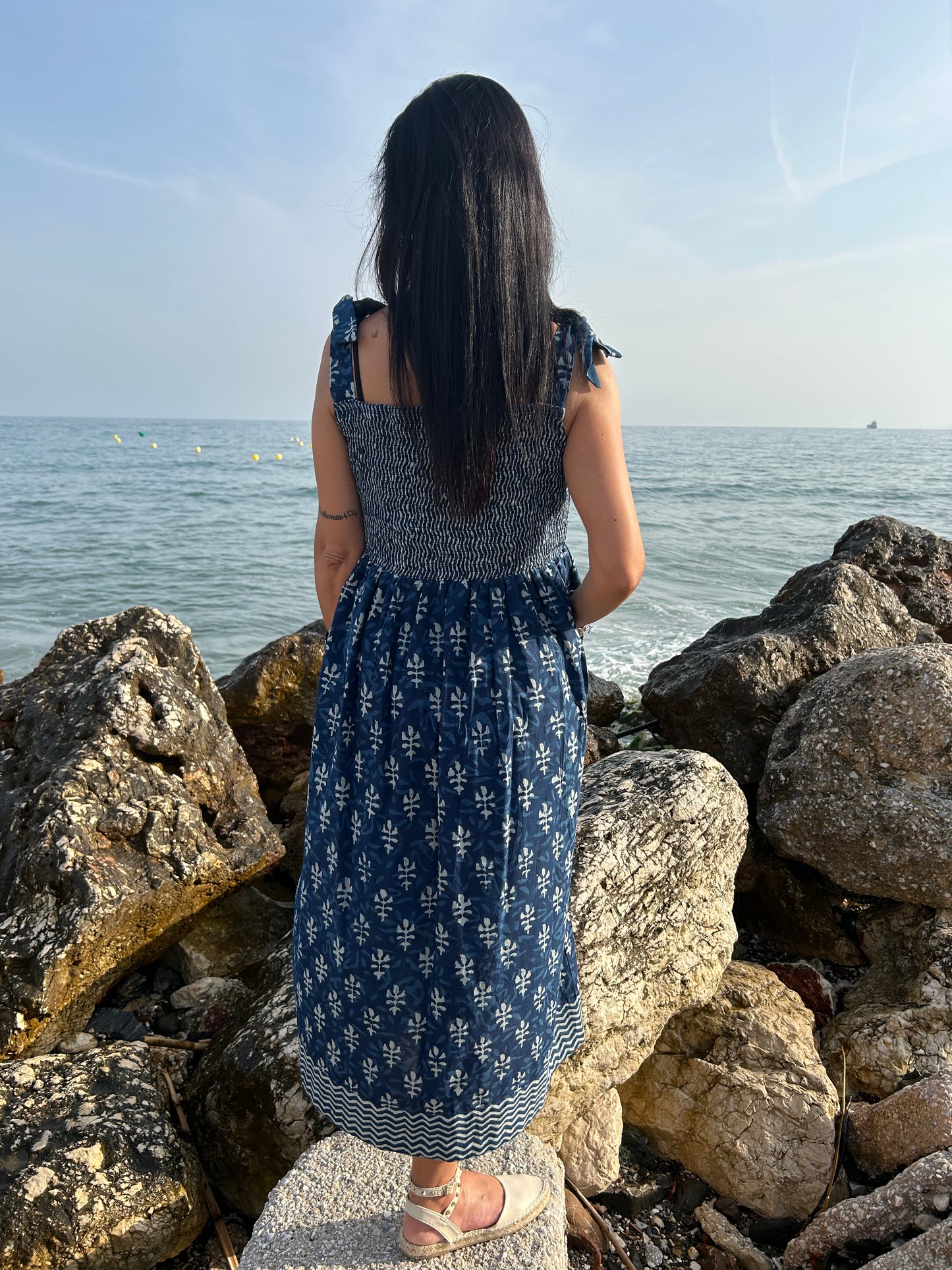 indigo organic Smoking dress