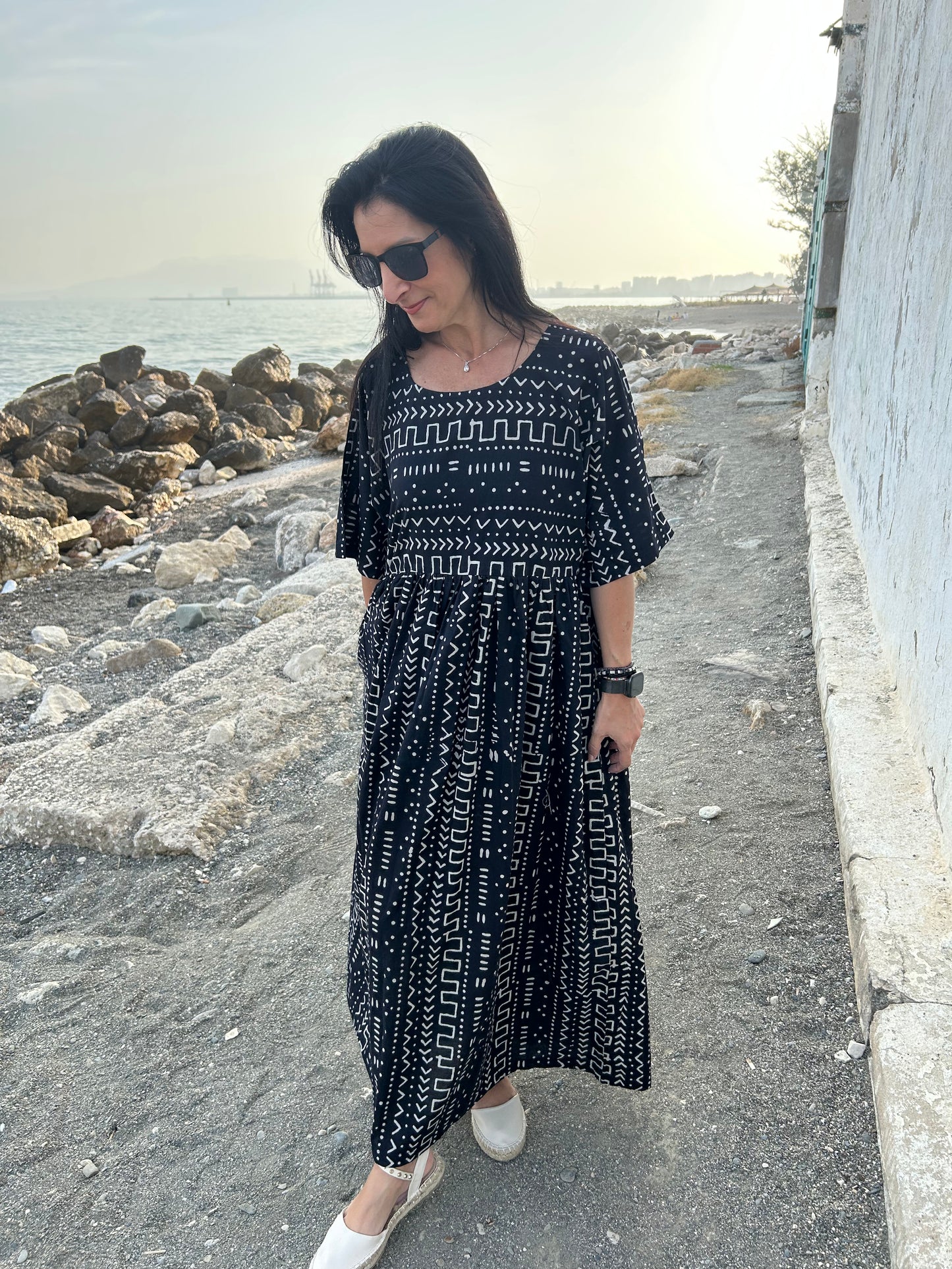 Handmade Black cotton dress