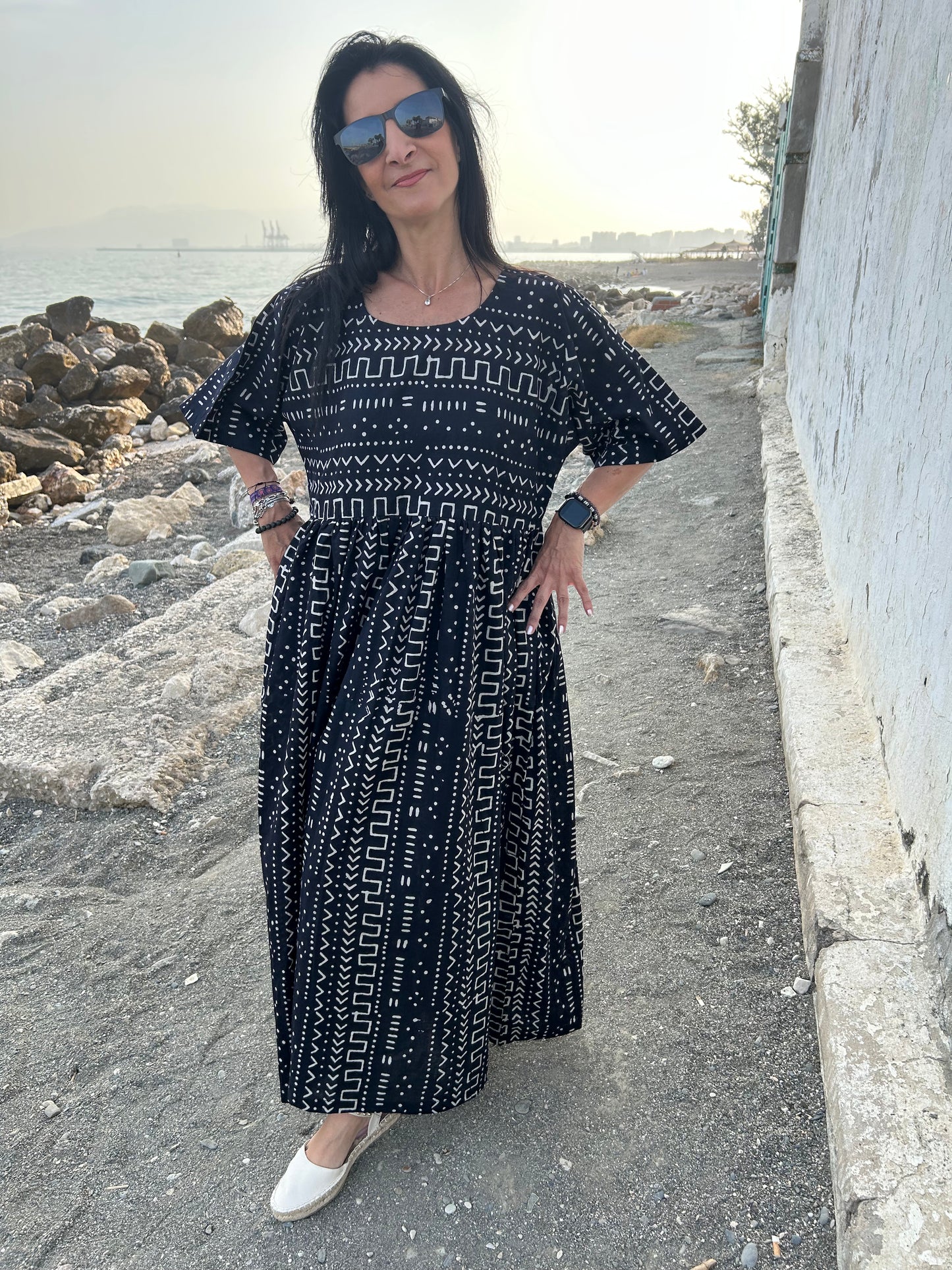Handmade Black cotton dress