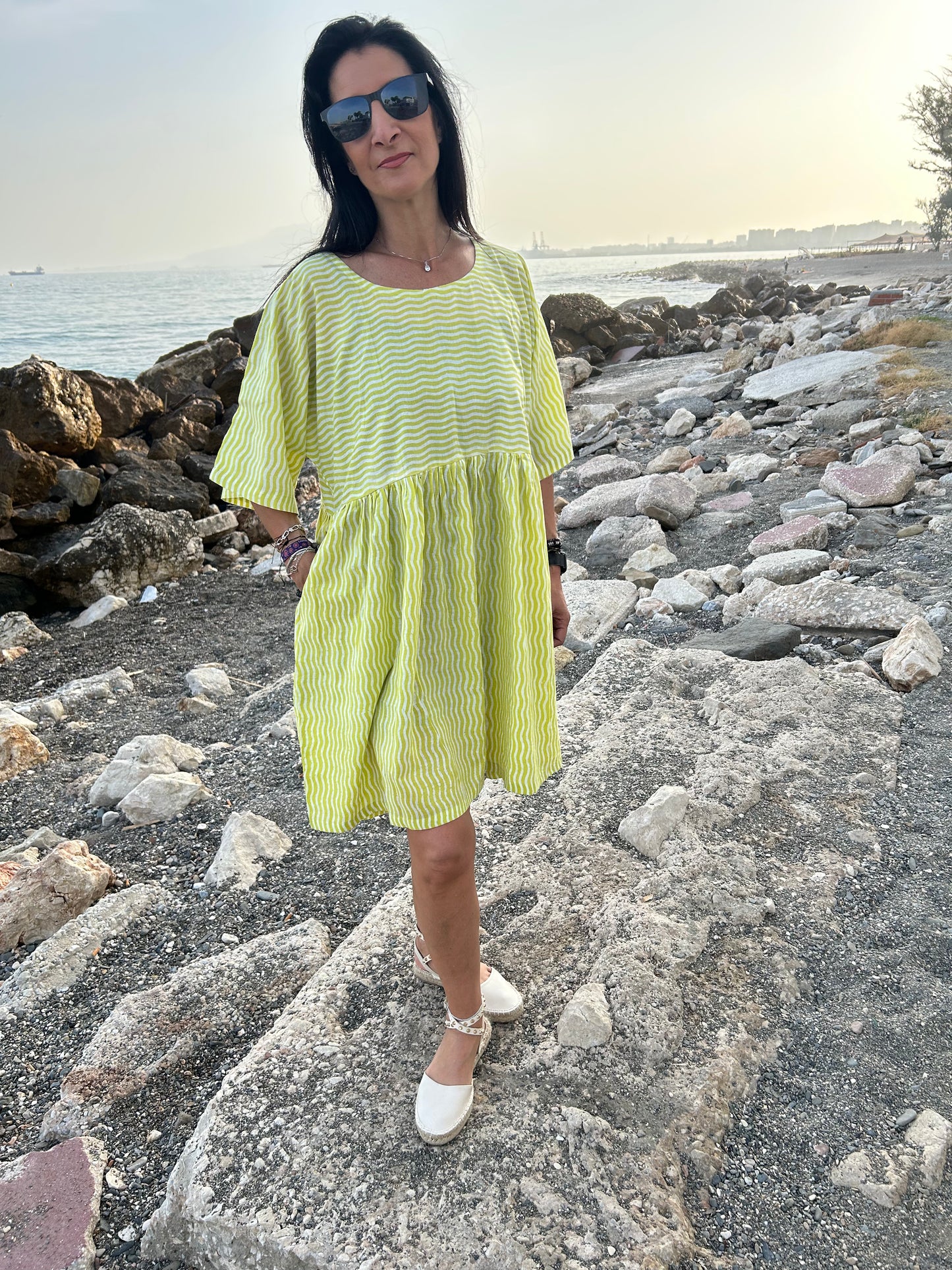 neon green tunic