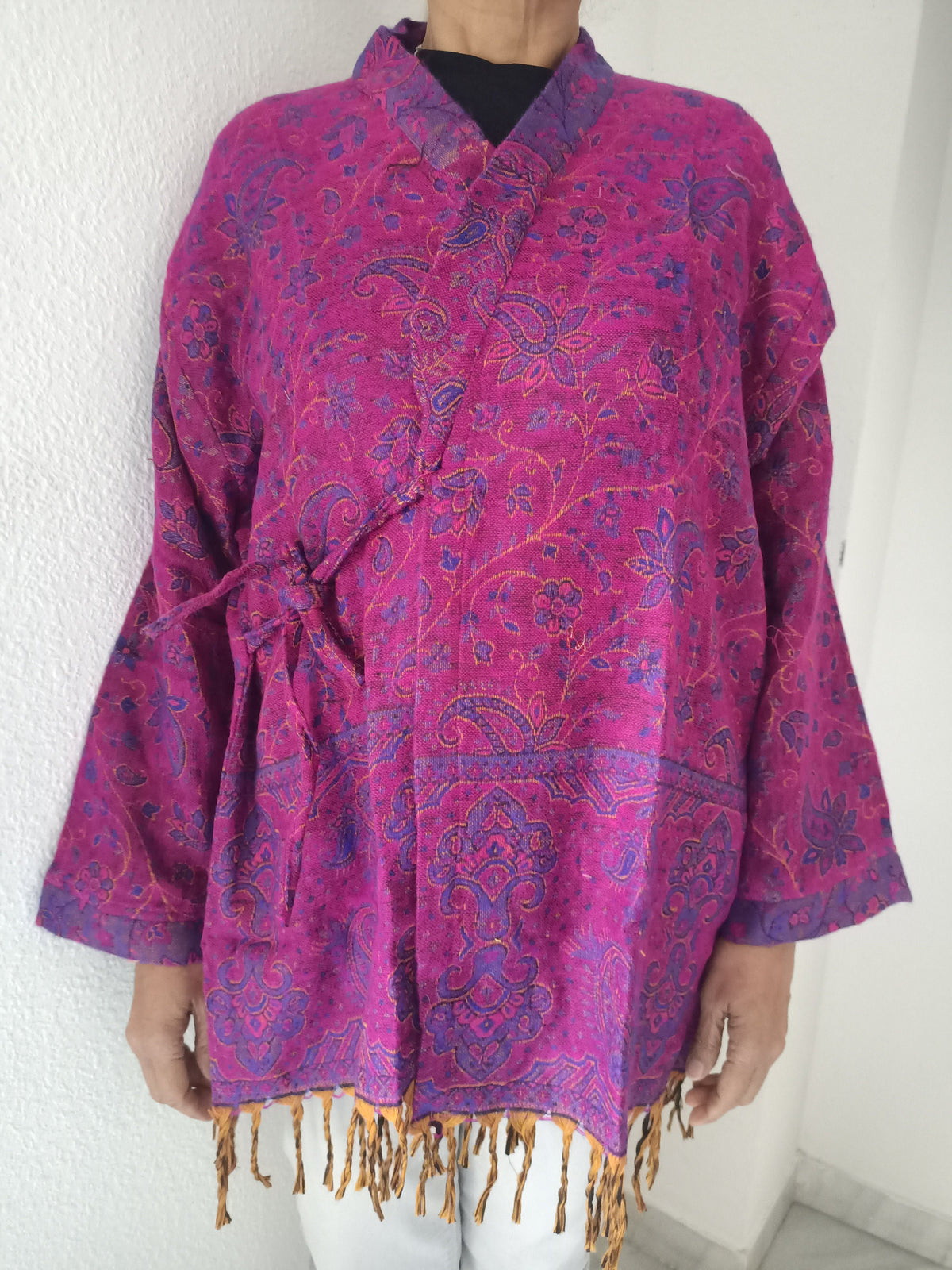 Unisex Yak wool wrap kimono,wool cover up, loungewear, resort wear,Wool top,wool robe top,boho tunic