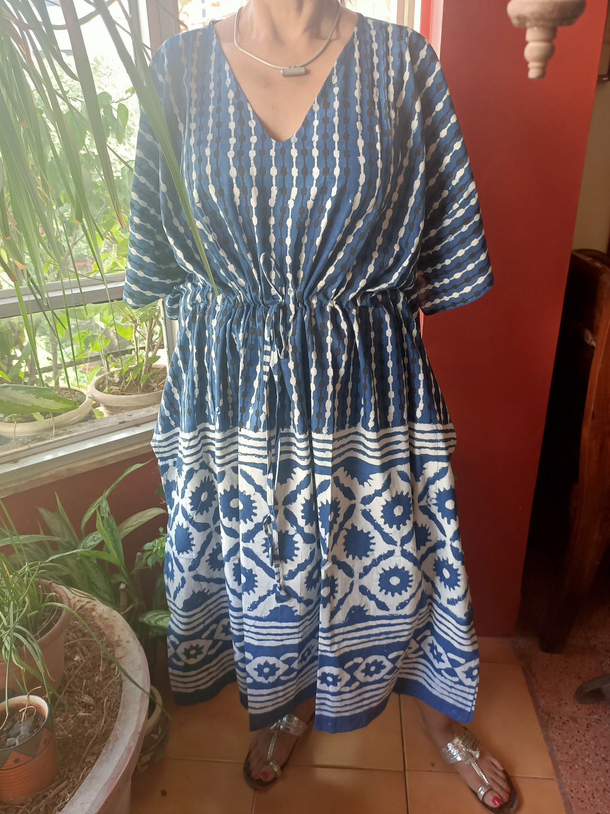 New colours  added Midi kaftan,Block print kaftan,caftan,Cotton caftan,Gifts for her,Boho dress,Plus size dress,