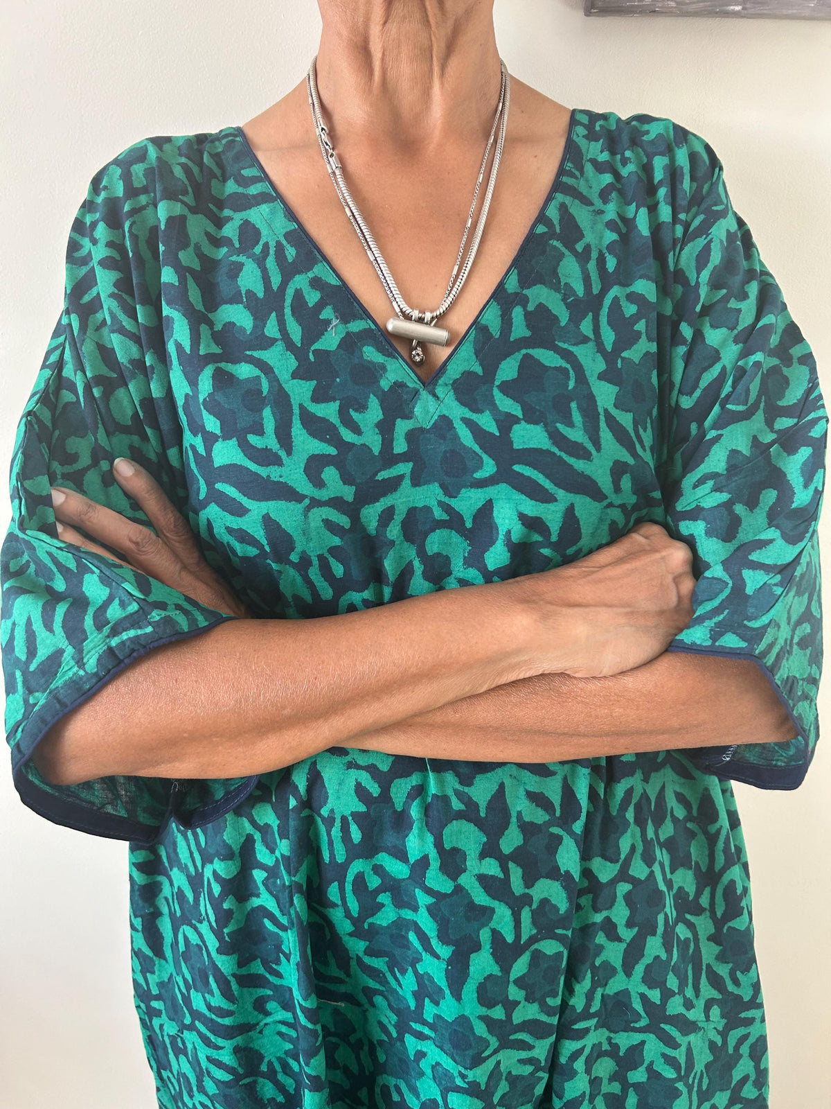 Green floral cotton kaftan,caftan, resort wear,loungewear,gifts for her,boho dress,a line dress,block print dress
