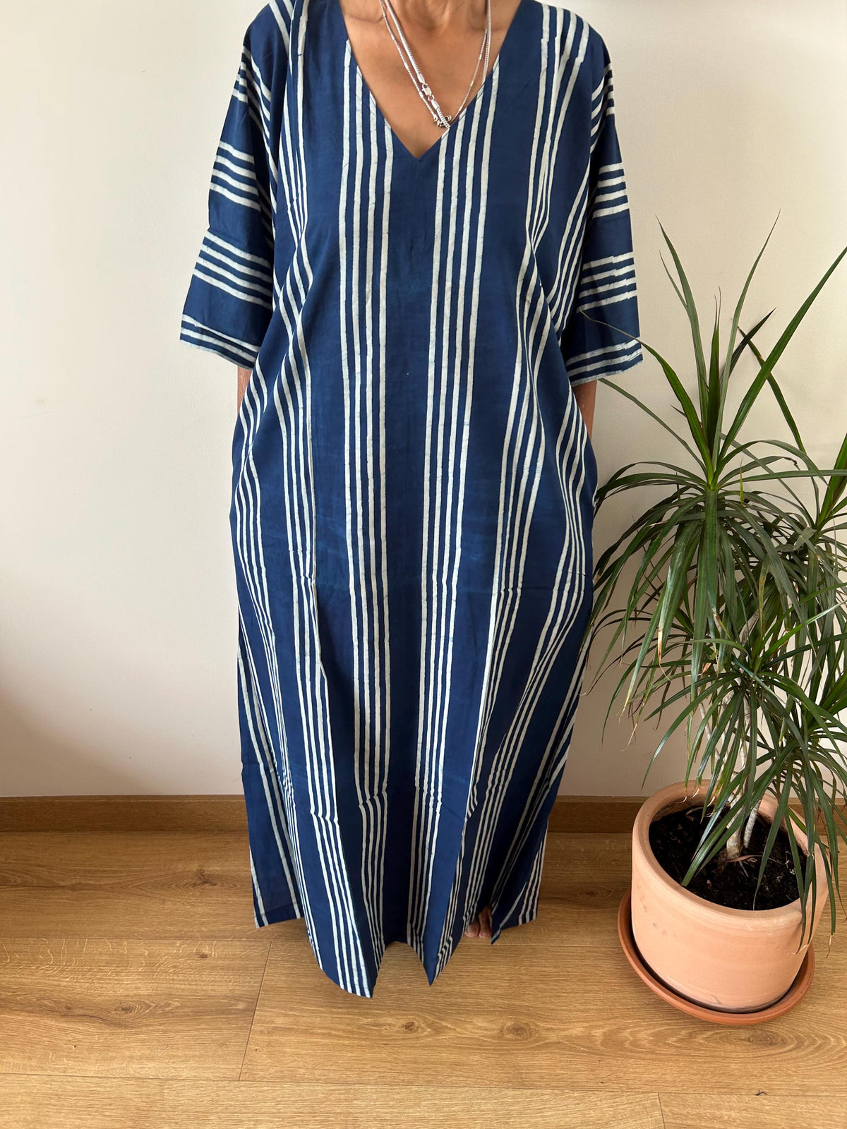 Indigo cotton kaftan,caftan, resort wear,loungewear,gifts for her,boho dress,a line dress,block print dress