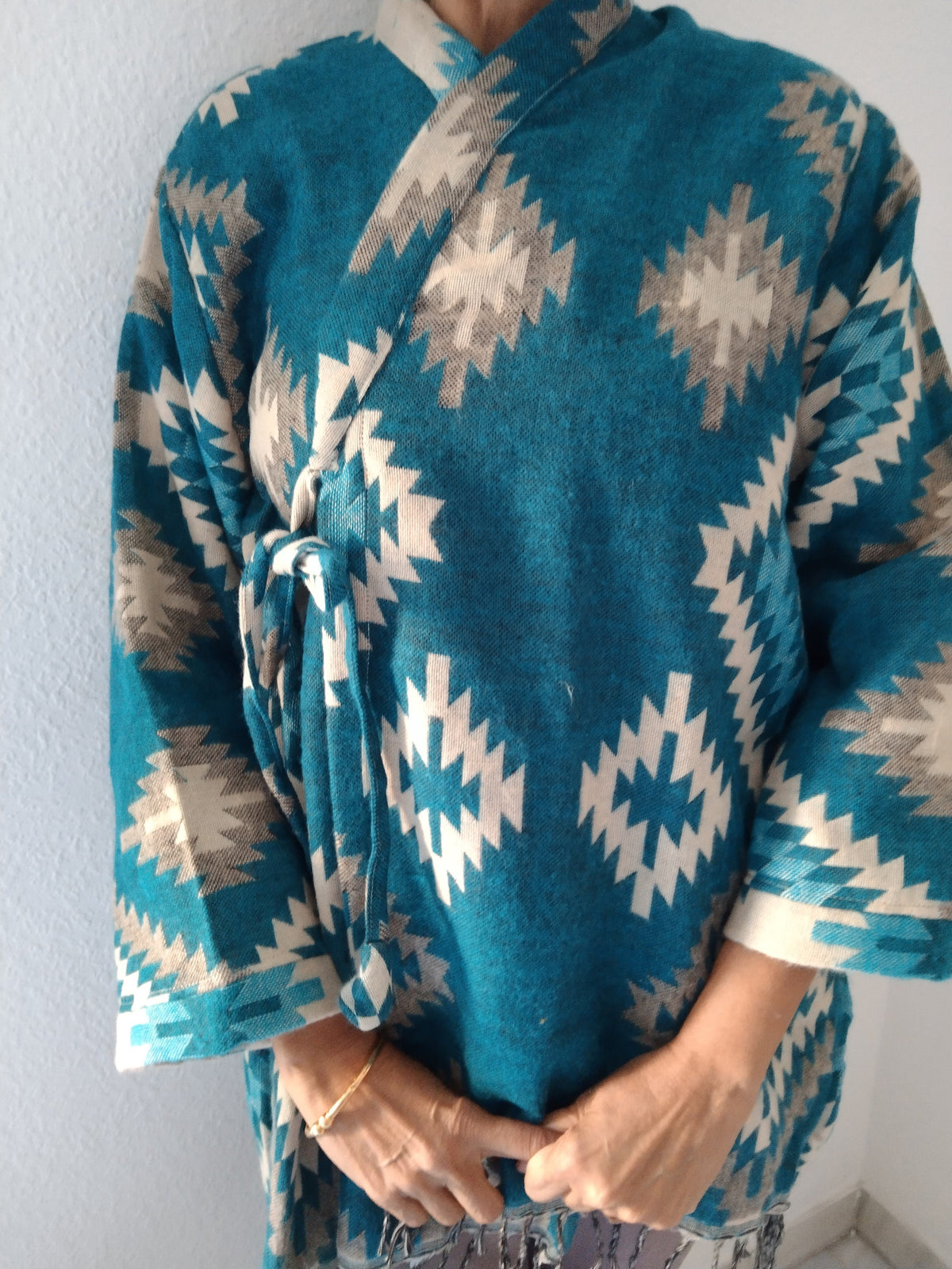 Unisex wool wrap tunic, loungewear,winter wrap tunic,gifts for her,gifts for him,boho tunic