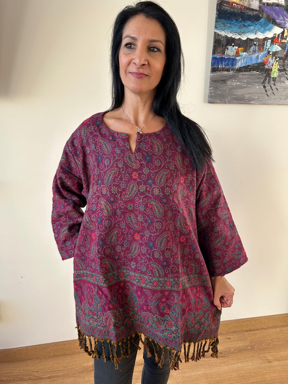Winter tunic,wool kurti,gifts for her, Christmas gift,boho winter Kurti,wool tunic,mom postpartum gift,