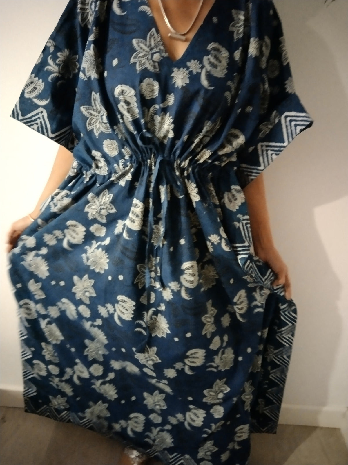 Indigo kaftan,organic caftan,resort wear,loungewear,gifts for her,boho dress,plus size dress,caftan,cotton dress