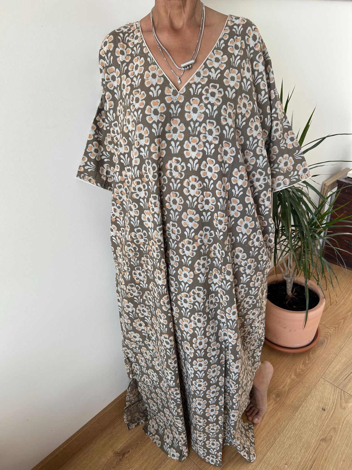 cotton kaftan,caftan, resort wear,loungewear,gifts for her,boho dress,a line dress,block print dress