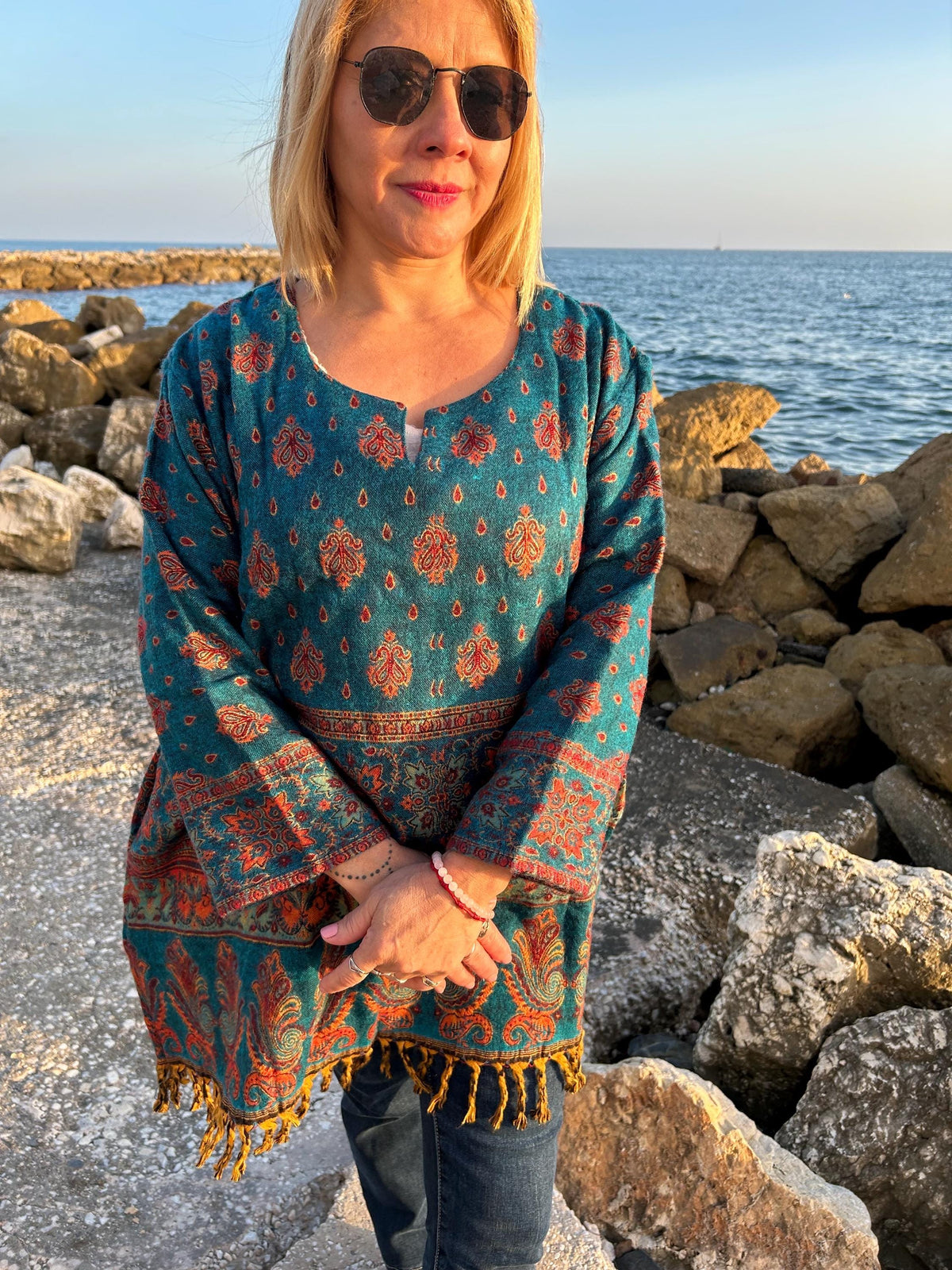 Wool tunic,winter kurti,wool kurti,Christmas gift,gifts for her,resort wear,mom postpartum gift, winter maternity tunic,boho wool tunic,
