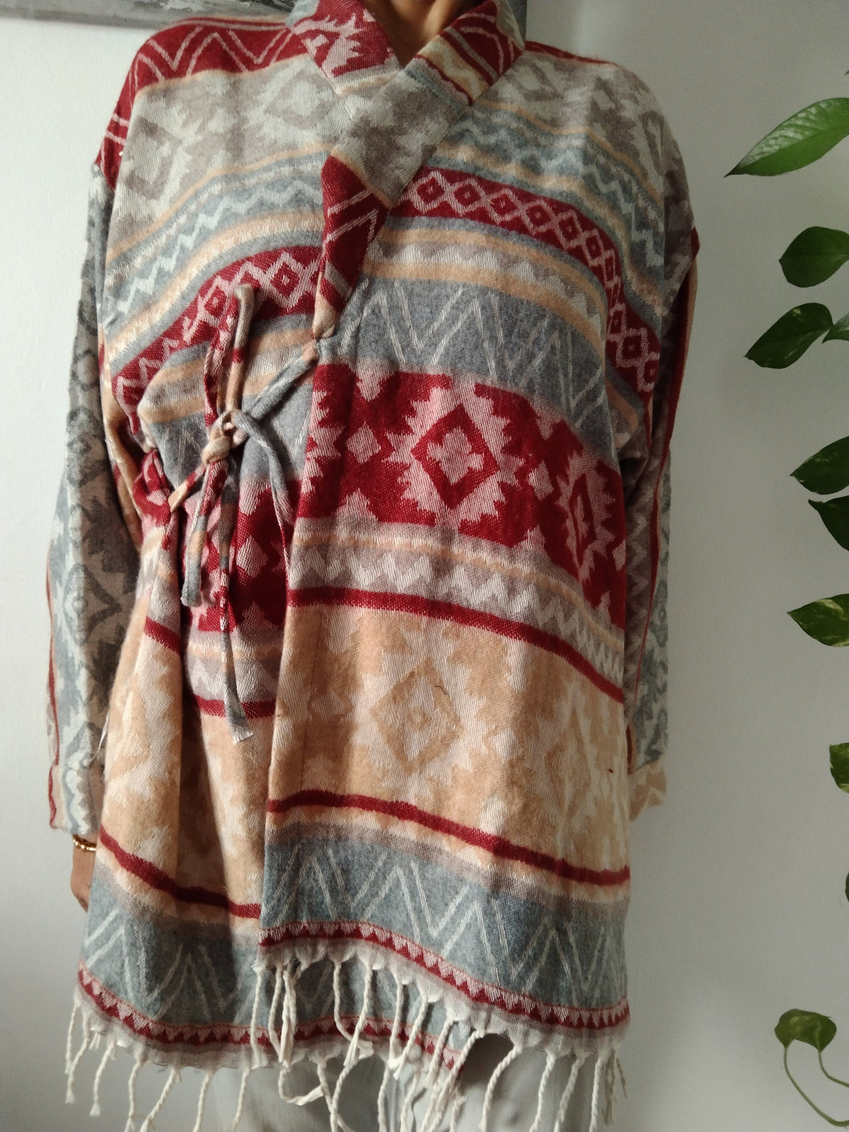 Wool wrap top,wool wrap tunic,winter robe,winter top,gifts for her, Christmas gifts,boho robe
