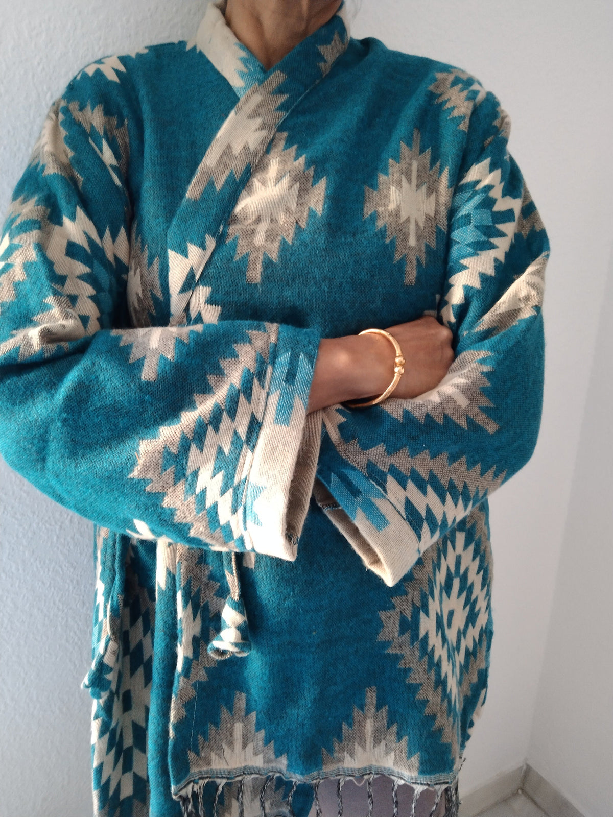 Unisex wool wrap tunic, loungewear,winter wrap tunic,gifts for her,gifts for him,boho tunic