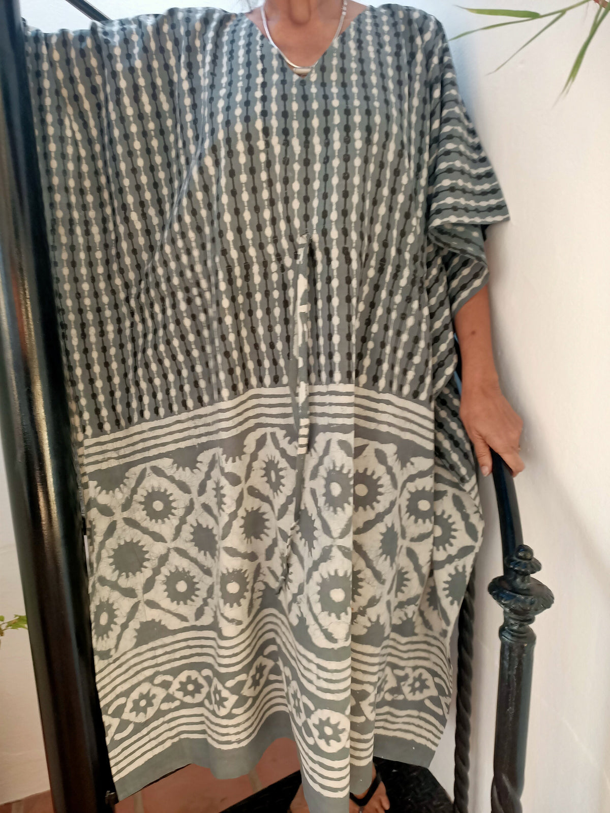 New colours  added Midi kaftan,Block print kaftan,caftan,Cotton caftan,Gifts for her,Boho dress,Plus size dress,