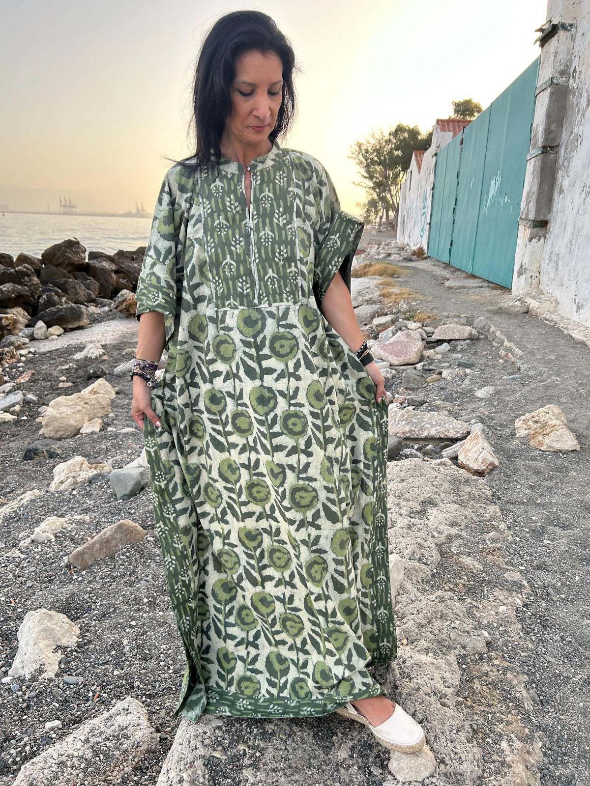 Indigo Cotton kaftan,caftan,resort wear,loungewear,sleepwear,gifts for her,boho dress,plus size kaftan,maternity dress,Mom postpartum dress