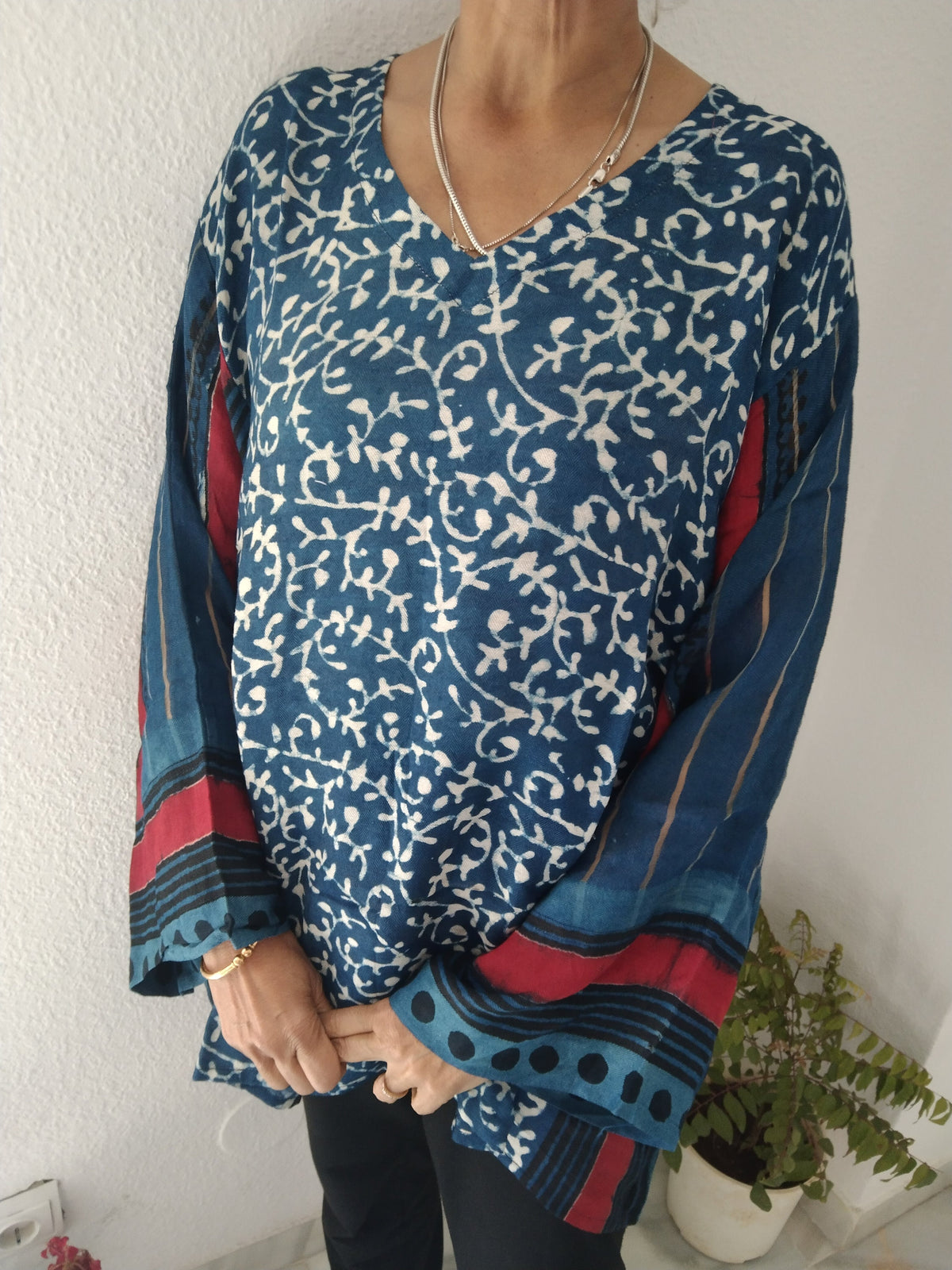 Indigo light wool tunic,gifts for her,boho wool top,wool tunic