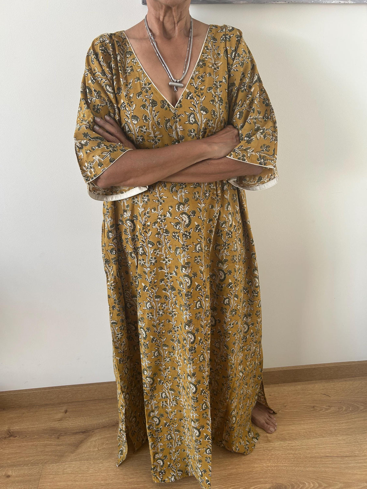 Floral cotton kaftan,caftan, resort wear,loungewear,gifts for her,boho dress,a line dress,block print dress