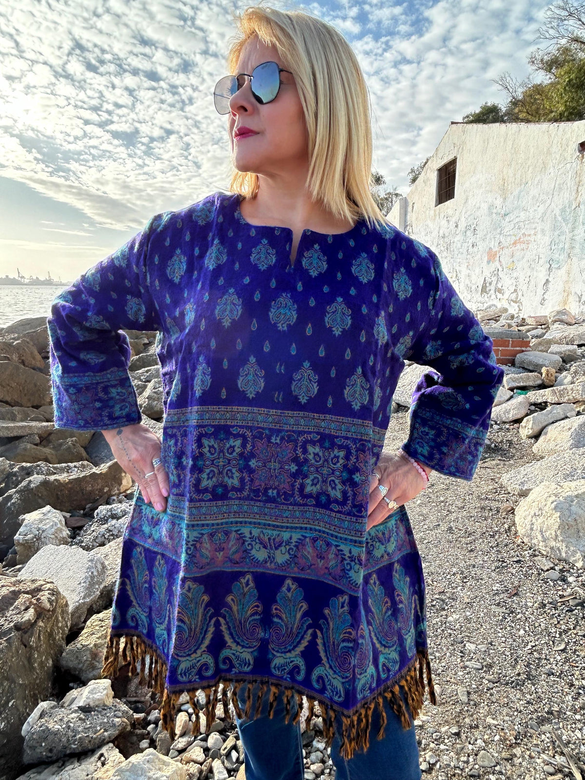 Yak wool tunic,resort wear,loungewear,winter tunic,wool kurti,gifts for her, Christmas gift,mom postpartum gift,mother's day gift,boho wool