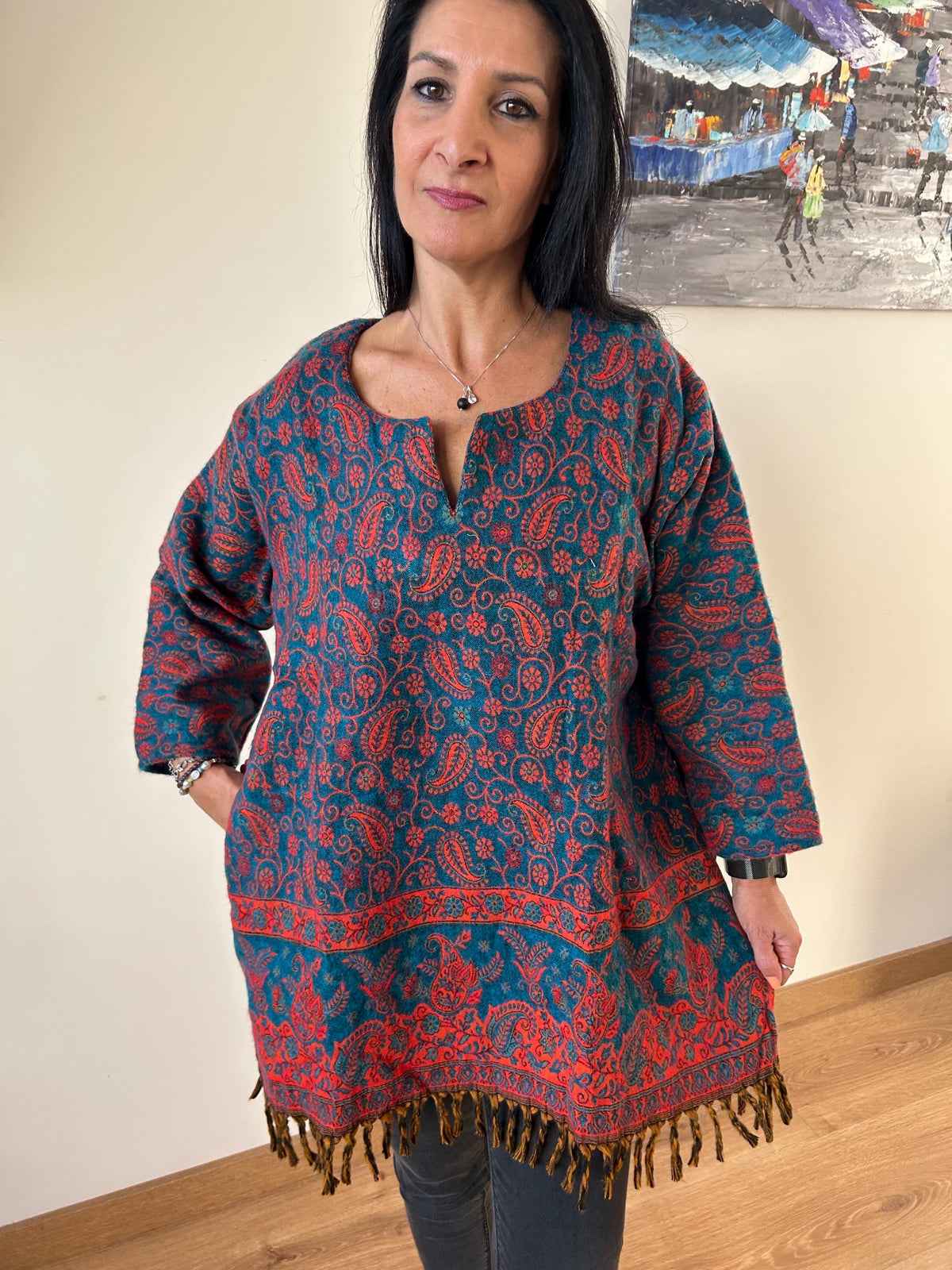 Wool Kurti,wool tunic,gifts for her, Christmas gift,mom postpartum gift,winter tunic,resort wear, loungewear,boho kurti,