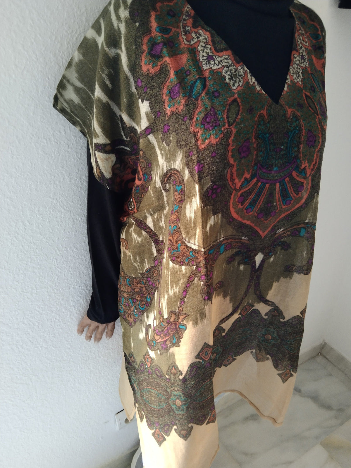 Thin wool layering tunic,wool kaftan
