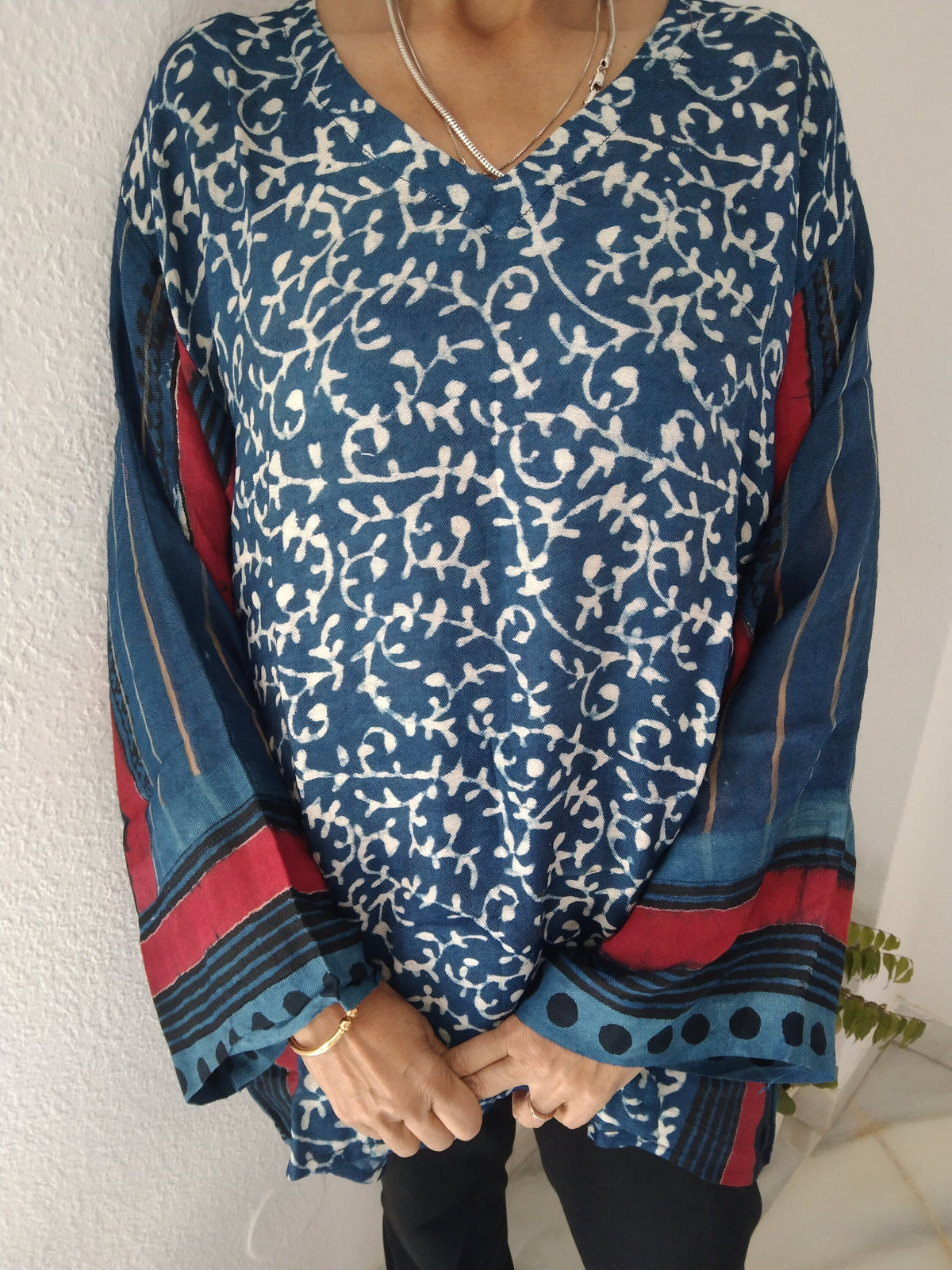 Indigo light wool tunic,gifts for her,boho wool top,wool tunic