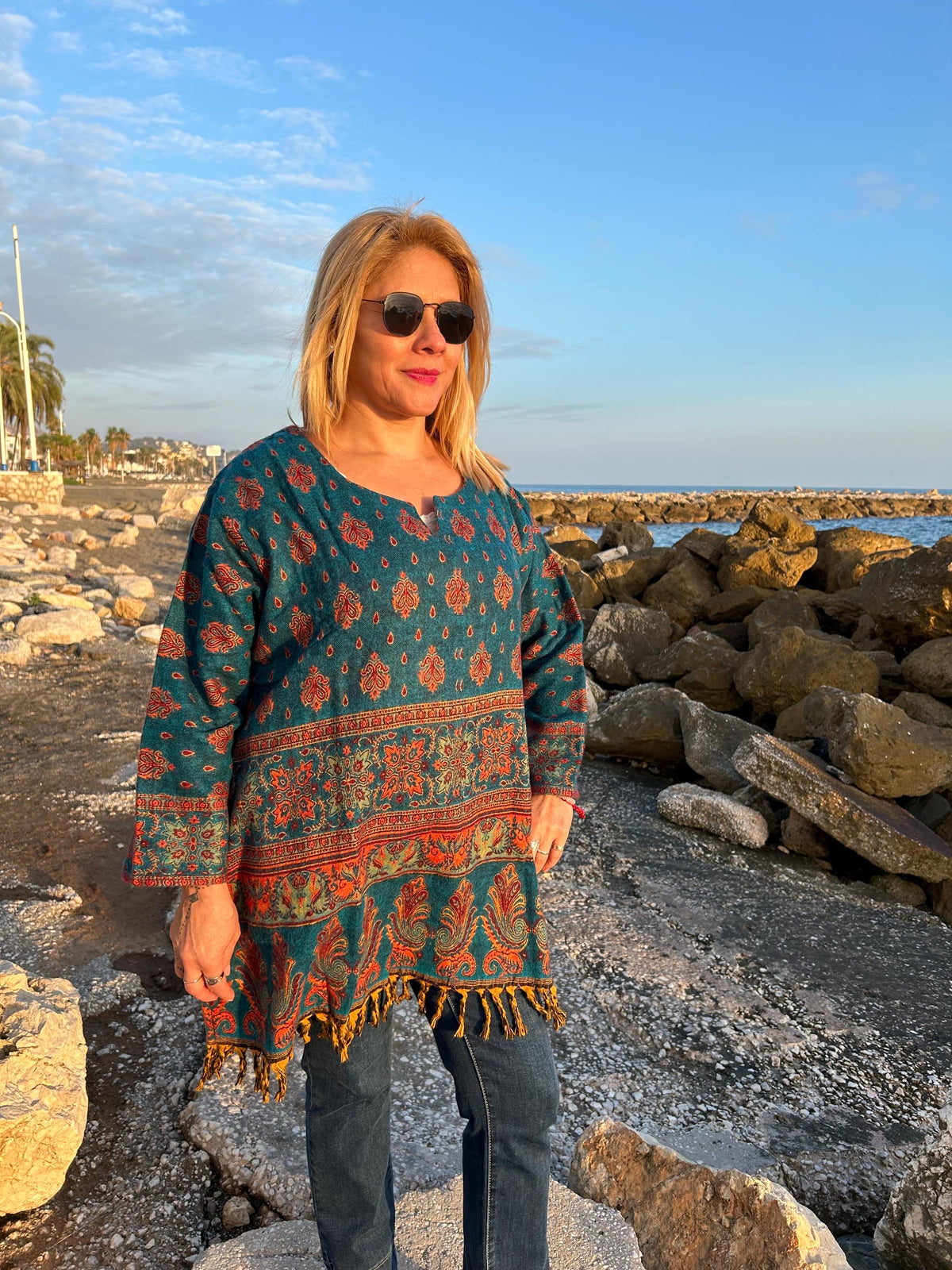 Wool tunic,winter kurti,wool kurti,Christmas gift,gifts for her,resort wear,mom postpartum gift, winter maternity tunic,boho wool tunic,