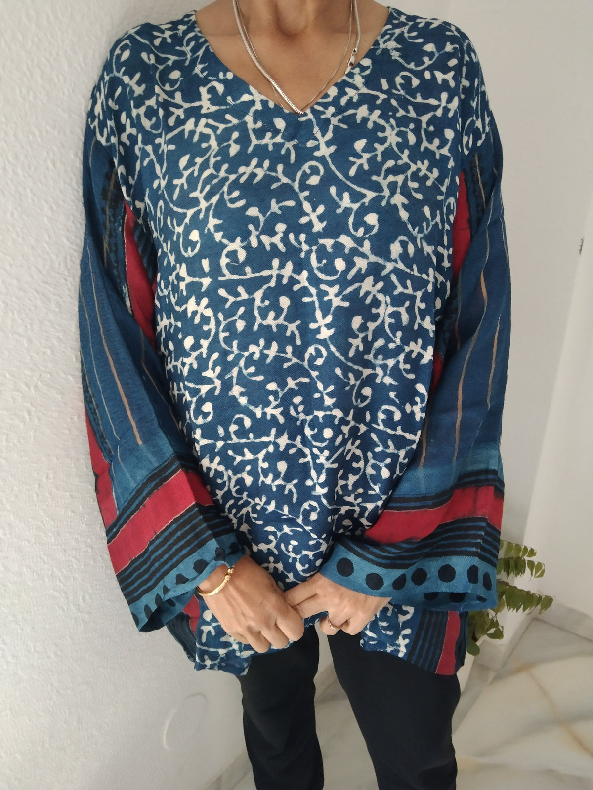 Indigo light wool tunic,gifts for her,boho wool top,wool tunic