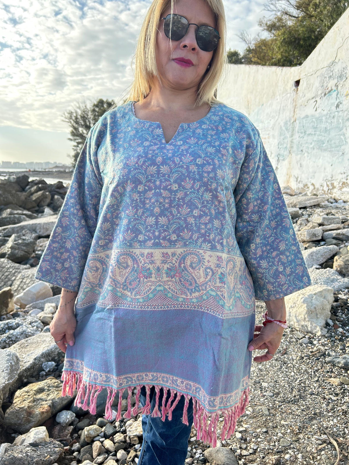 Yak wool,Winter tunic,wool kurti,gifts for her, Christmas gift,boho wool tunic,mom postpartum gift,