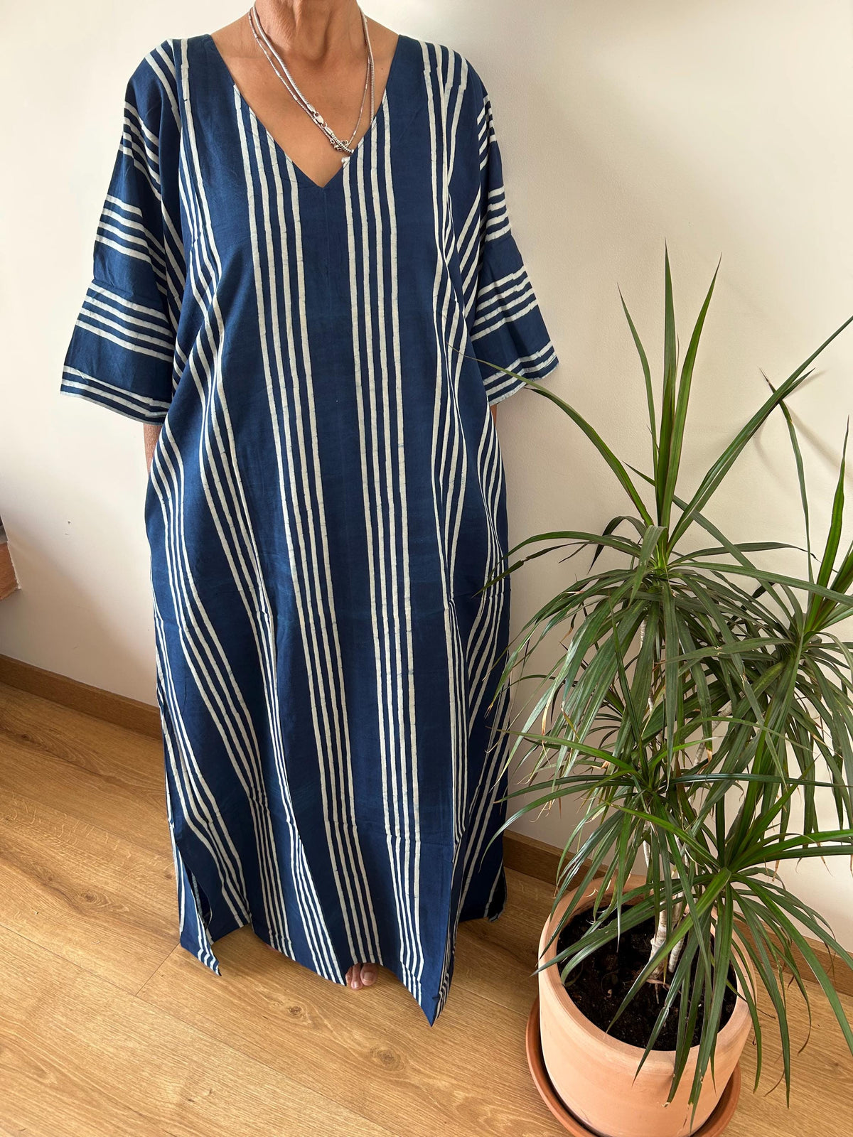 Indigo cotton kaftan,caftan, resort wear,loungewear,gifts for her,boho dress,a line dress,block print dress